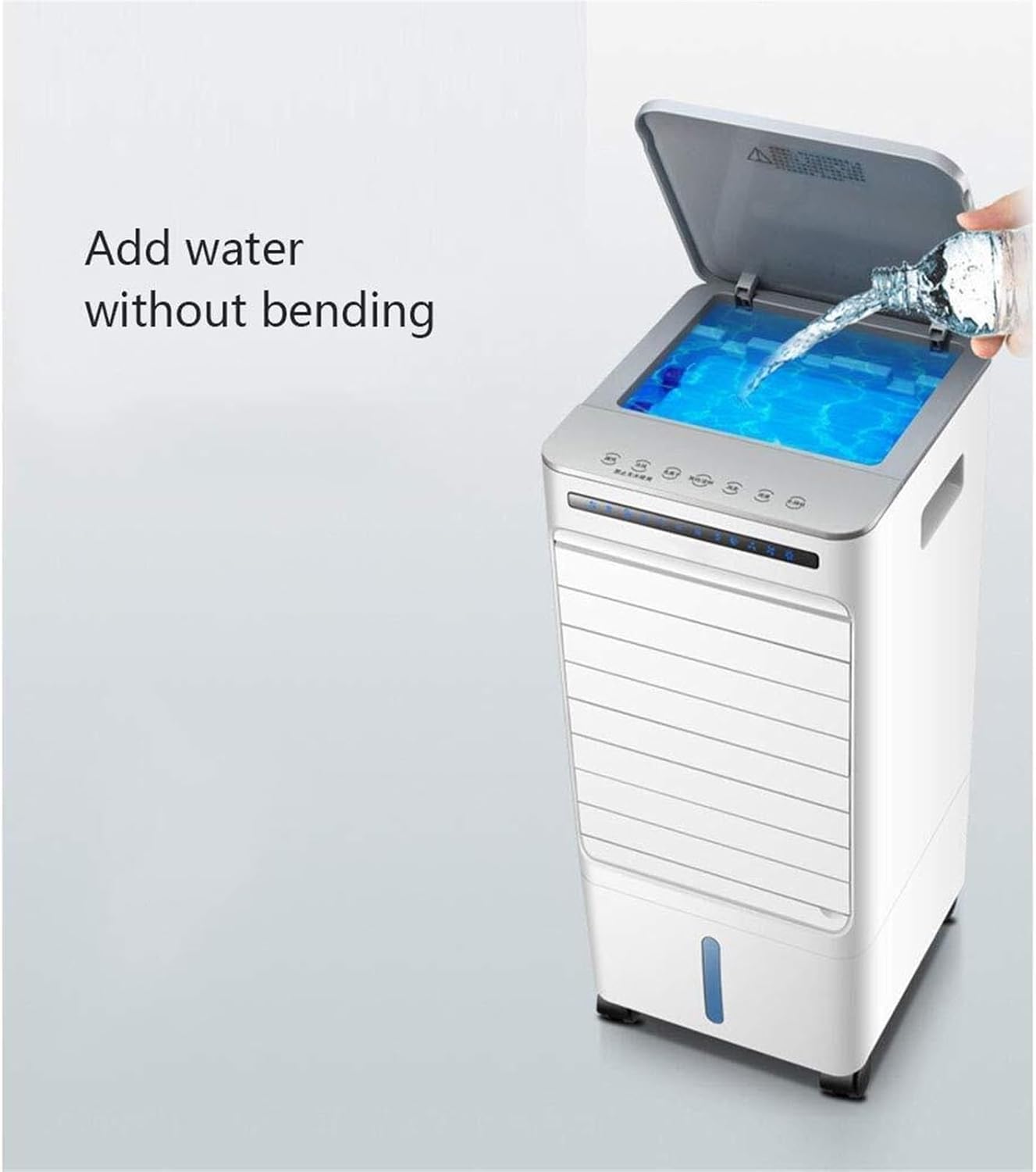 Portable Electric Fan Digital Display Display Display Display Mini Cooler with Three Speed Remote Control Suitable for Room Dormitory Office Etc.