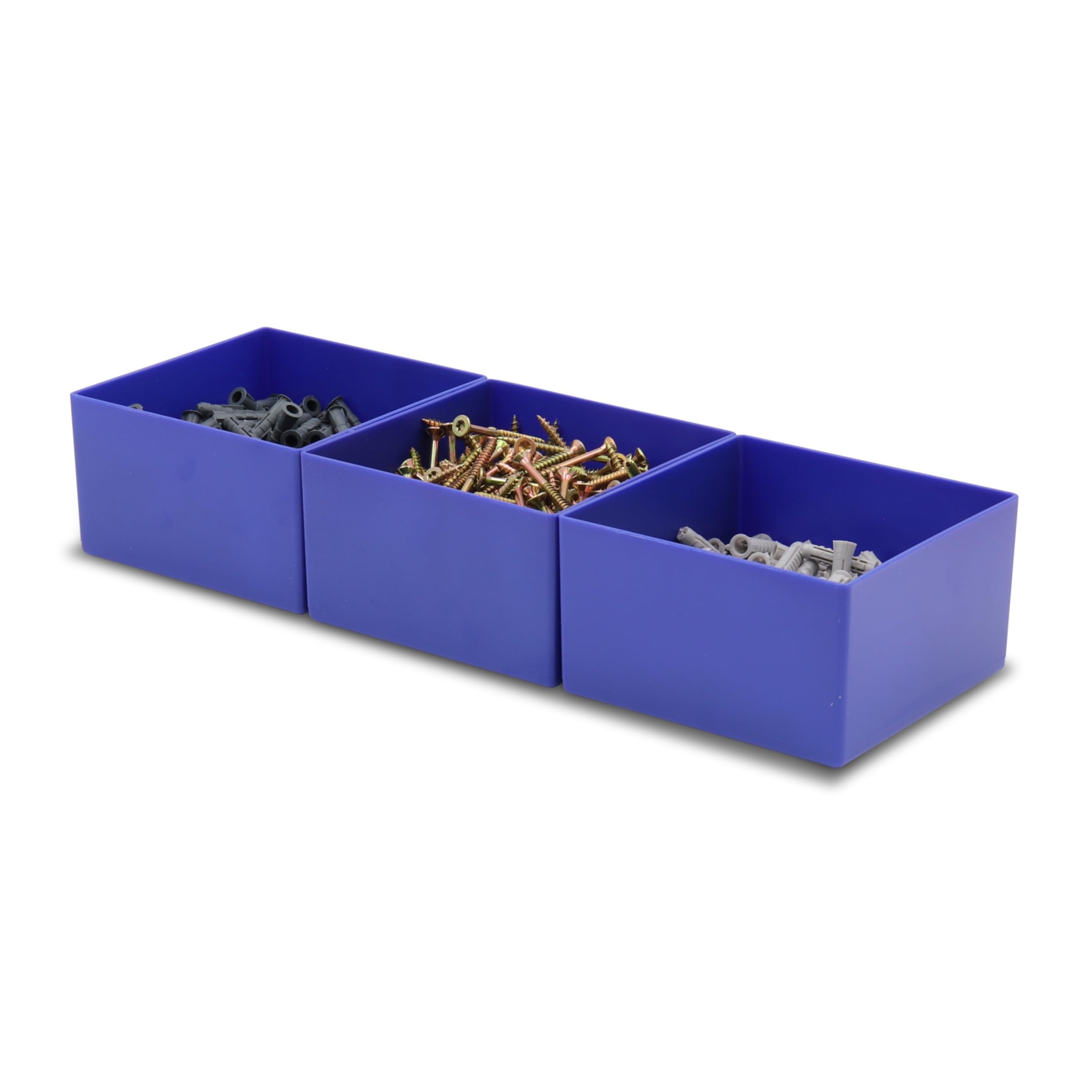 Kunststoff-Einsatzkasten/Lagerbehälter, blau 108x108x63 mm (LxBxH), 1 Packung = 25 Stück
