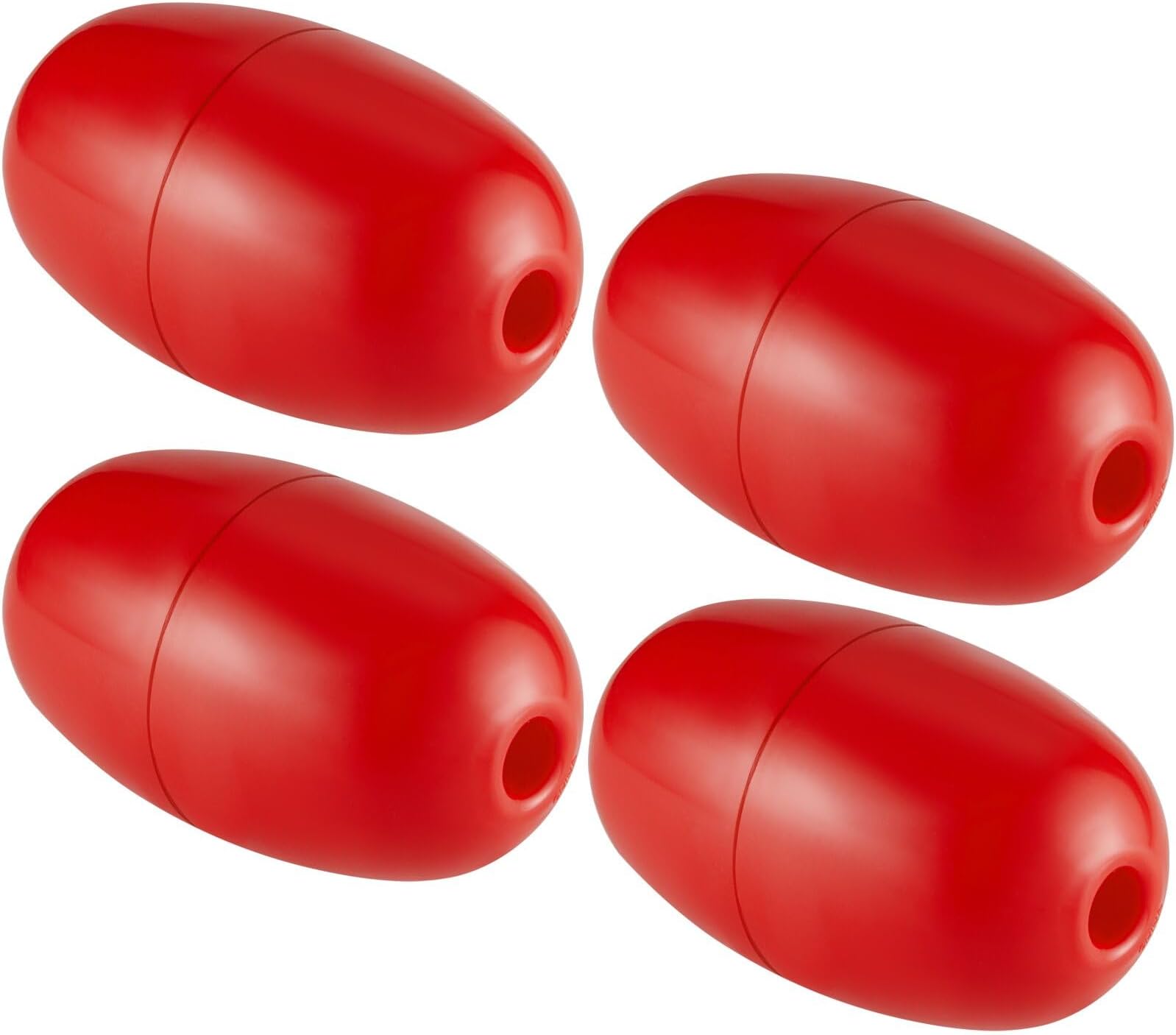 Lewtemi 4 Pcs Buoys Floats Rope Floats Marine, 4.72'' x 2.75'', 3/5'' Hole Deep Water Fishing Marker Buoys Bulk for Boats Swimming Kayak Crabbing Trail Dock Pool (Red)