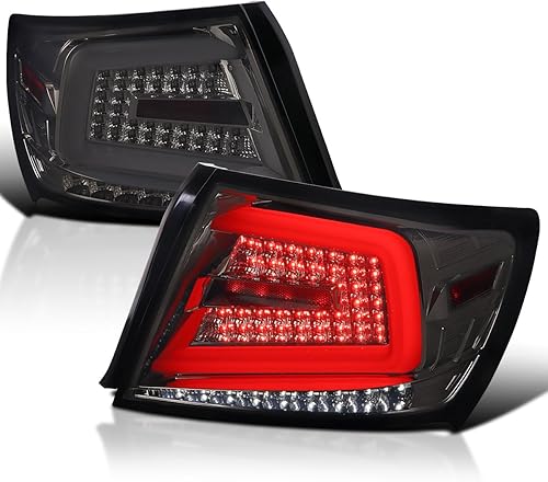 Miniatura 26 de SPEC-D TUNING Luces traseras secuenciales de humo negro con barra LED blanca compatible con Subaru Impreza/Impreza WRX 2008-2011, conjunto de par