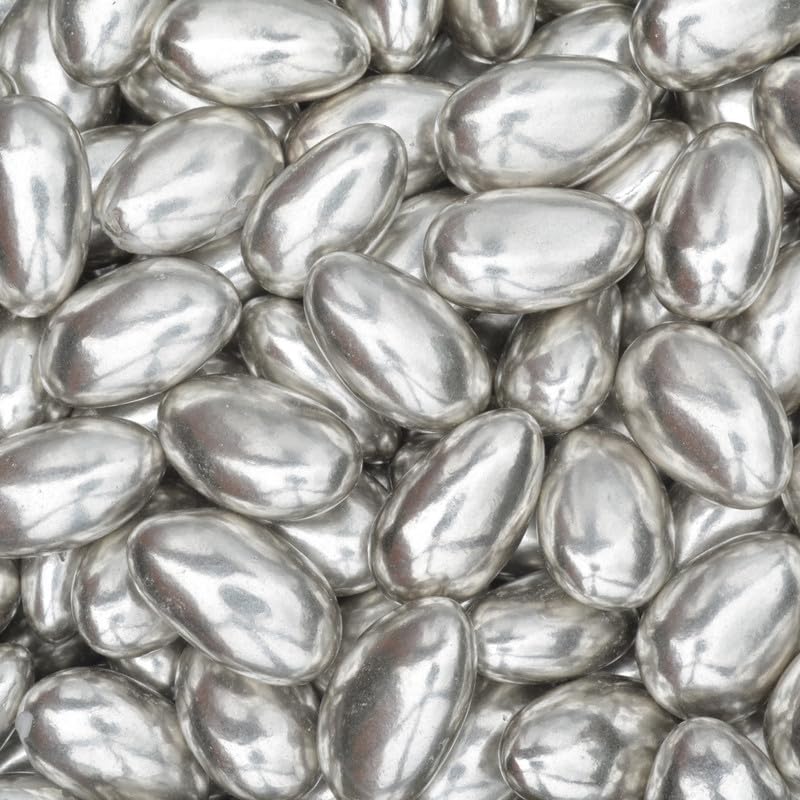 Luxury Italian Sugared Almonds - Multiple Colours Available - For Wedding Favours and Baby Showers - Pack of 150 Almonds, Silver