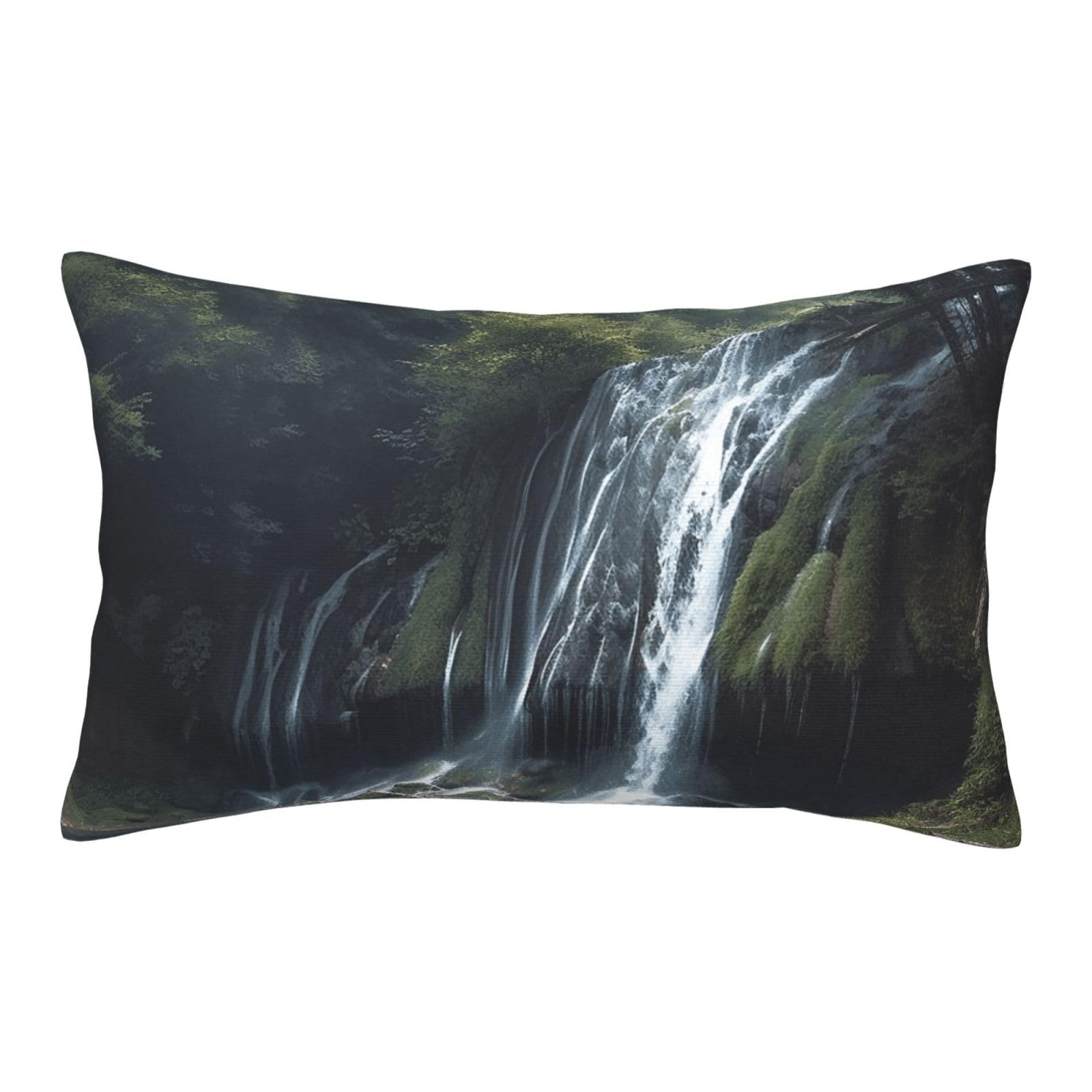 Velvet Pillowcases 16"x24" Ultra Soft Breathable Pillow Cases, Luxury Fuzzy Throw Pillow Covers with Zipper, Waterfall Pillow Shams All Seasons Decorative Cushion Cases for Couch