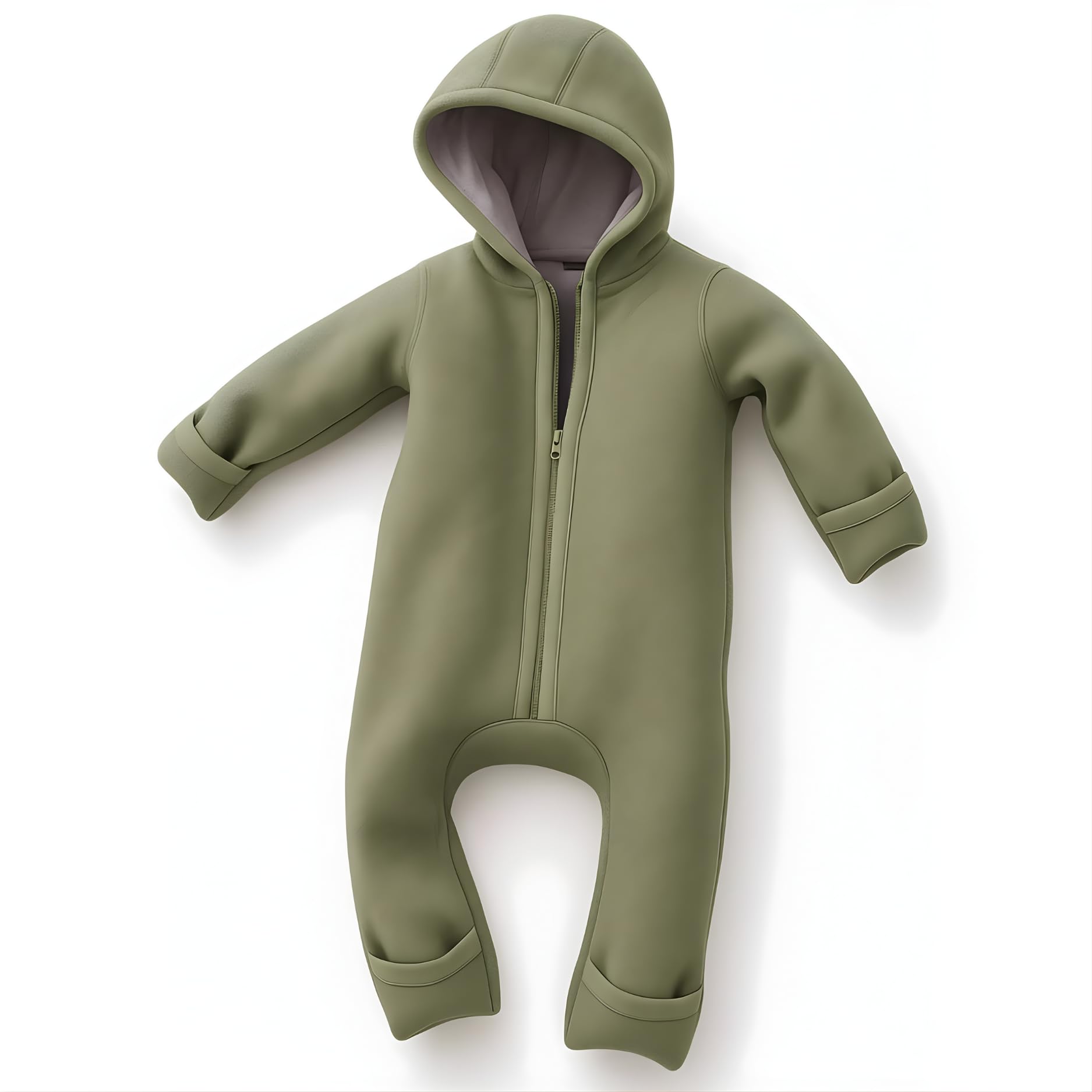 ALAVYA HOME® Walkoverall, tuta in lana naturale, 100% lana vergine biologica, con chiusura lampo, per neonati e bambini