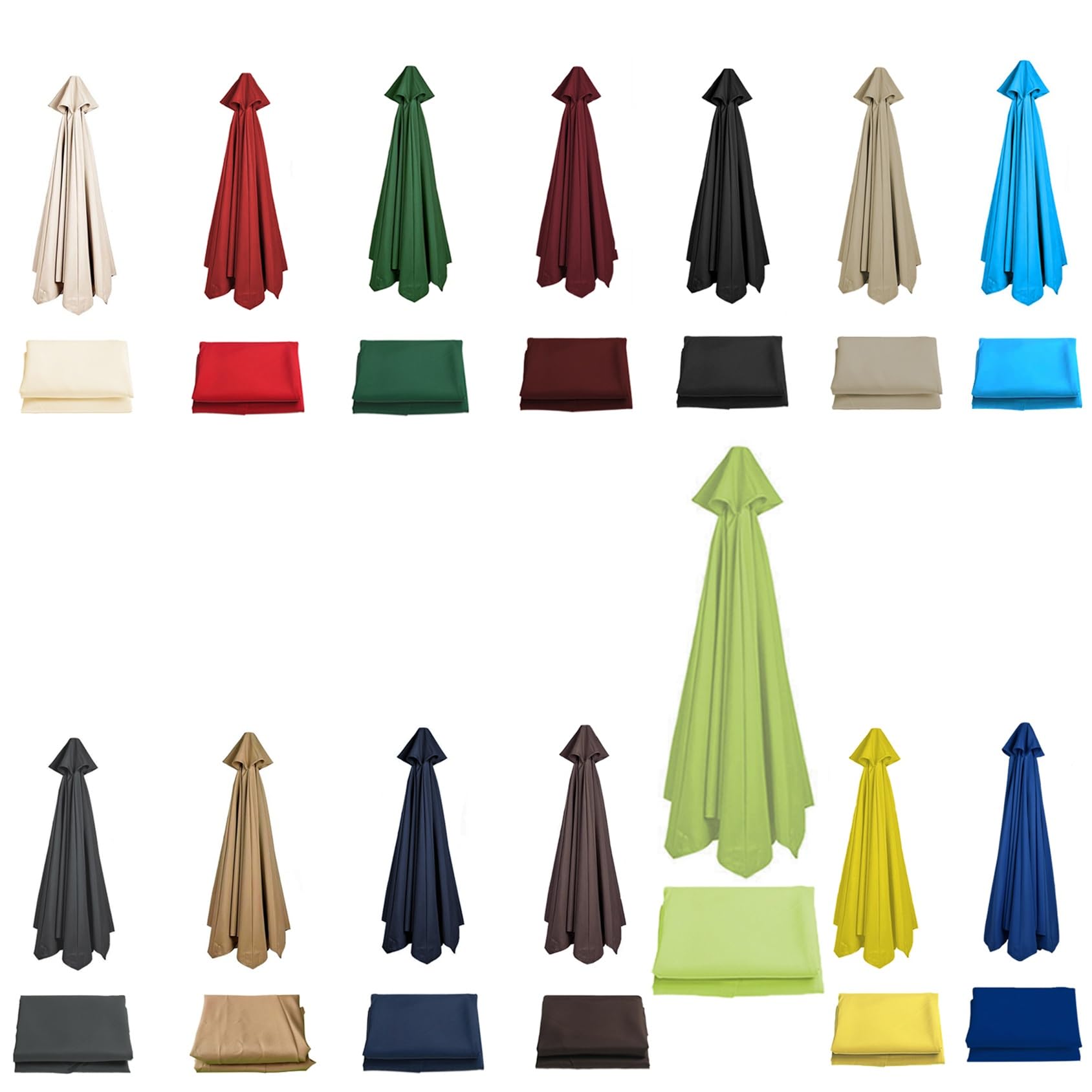 Sun Umbrella Replacement Cloth Parasol Umbrella Replacement Canopy Cover 6 Arms 8 Arms Replacement Parasol Fabric Canopy For Standard & Cantilever Parasols 200cm/270cm/300cm(Color:Grass Green,Size:2.0