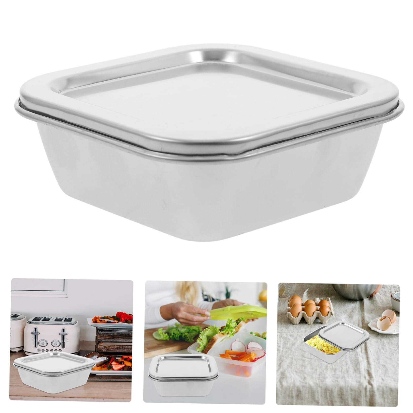 PRETYZOOM 5 Pz Scatola per campioni in acciaio inossidabile Scatola per campioni di cibo Contenitore per campioni di cibo grandi contenitori per alimenti forniture per mensa