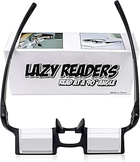 okcsc Lazy Reading Glasses Light Thinner Horizontal HD Glasses for Lying Down to Watch TV/Mobile Reading Books 90°Angle Prism Lazy Readers Glasses
