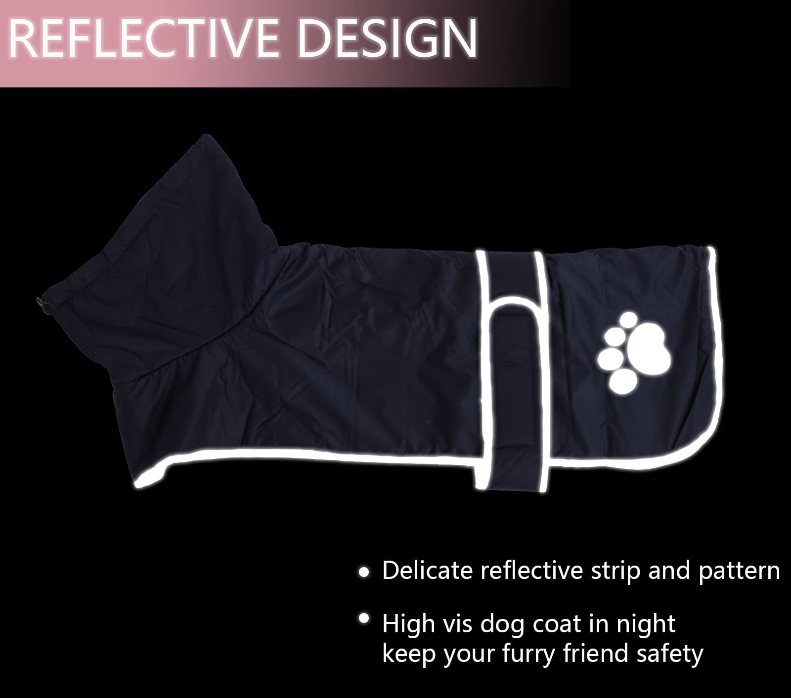 Geyecete -Invernale Cappotto per cane bassotti, con fodera in pile polare,impermeabile abbigliamento da esterni con Foro per Imbracatura,Giacca per cani piccola y media-Blu Navy-XS