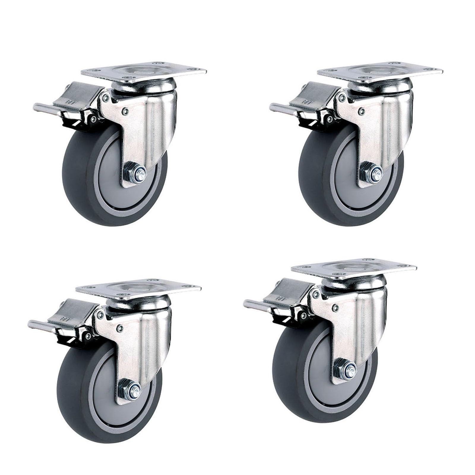 MXXQRHF High LoadBearing 5.1in Brake Casters No Noise Locking Plate Thickened Bottom WearResistant Polyurethane Ideal for HeavyDuty Use and Smooth Movement