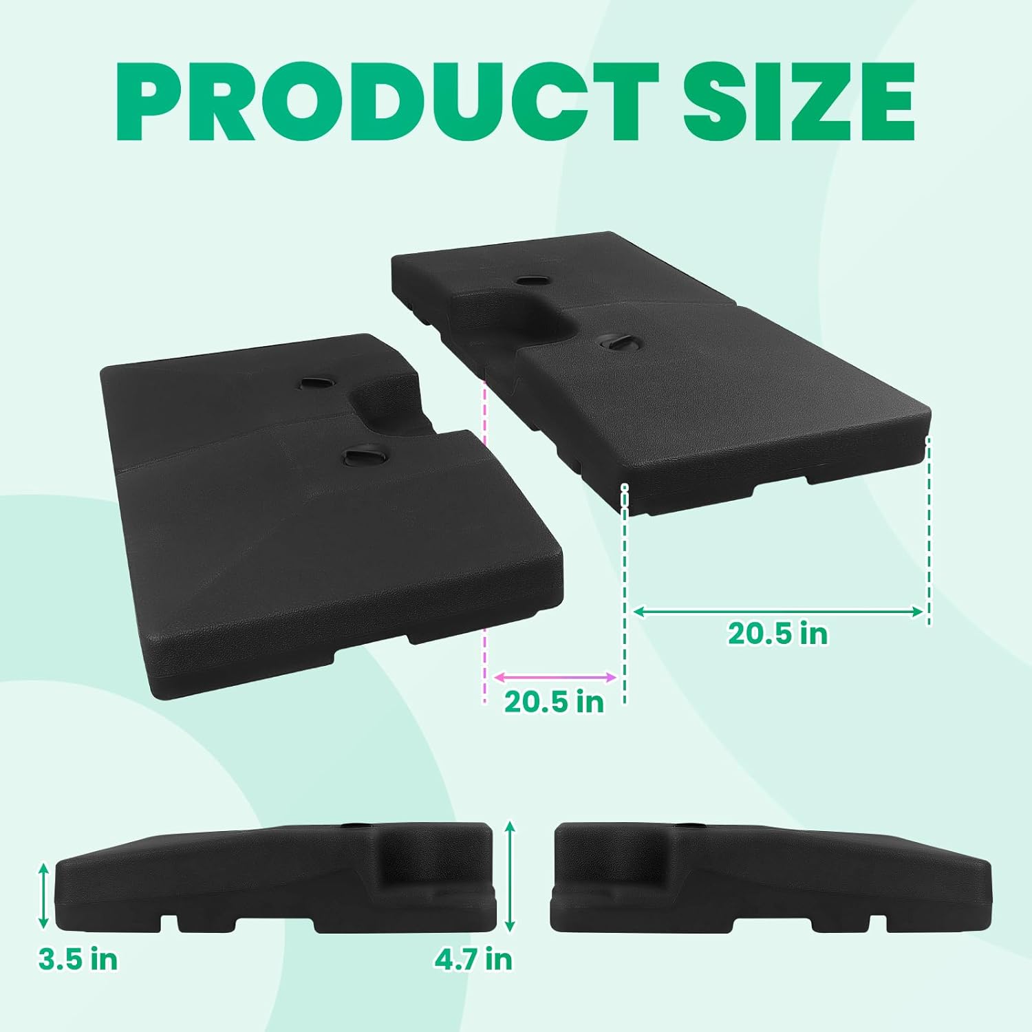 356 Lbs Cantilever Umbrella Base Weights, $95 Cantilever Umbrella Base Filled with Water and Sand for a Variety of Large Sun Umbrellas (356 LBS)
