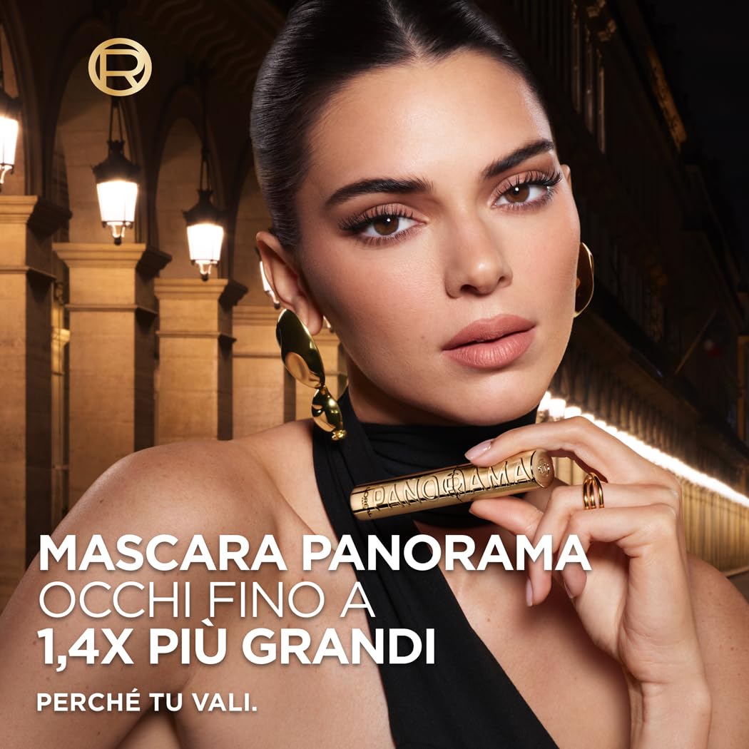 L'Oréal Paris Mascara Volumizzante, Ciglia a Ventaglio, Sguardo più Ampio, Adatto a Occhi Sensibili, Arricchito con 5% Stretchflex Complex, Senza Grumi, Panorama by Volume Million Lashes, Colore: Nero
