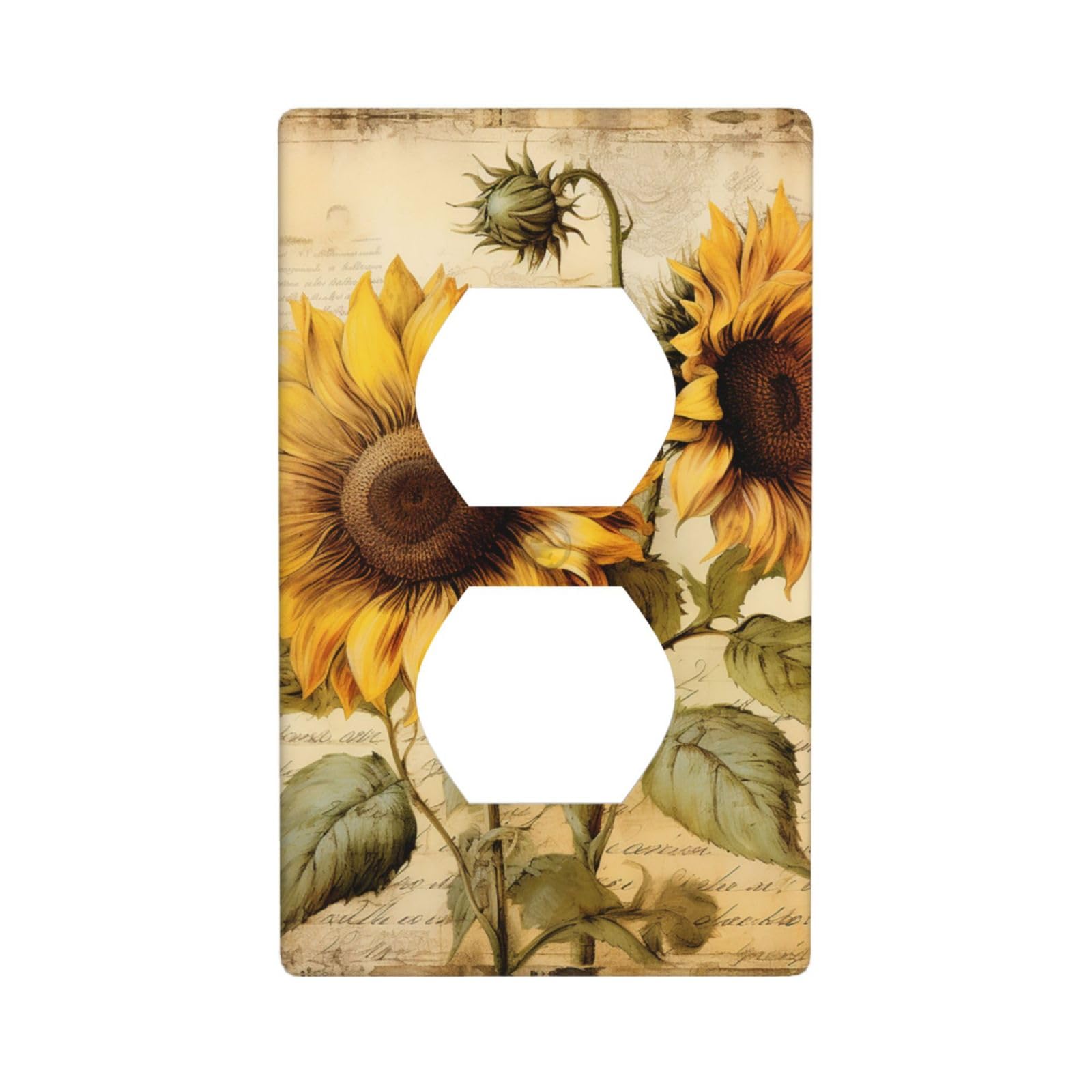 Sunflower Pattern Duplex Electrical Outlet Cover Funny Wall Plates Decorative Light Switch Plates Kitchen Living Room Home Decor