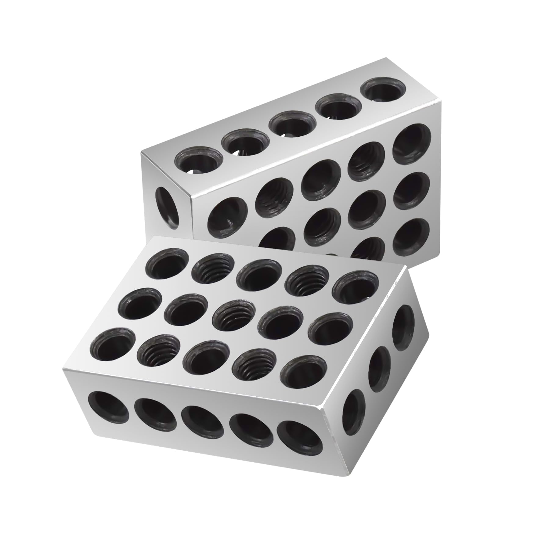 wflnhb 1 Matched Pair Ultra Precision 1-2-3 Blocks 23 Holes 0.0002" Machinist 123 Jig Fit for Milling Machine-picture-12