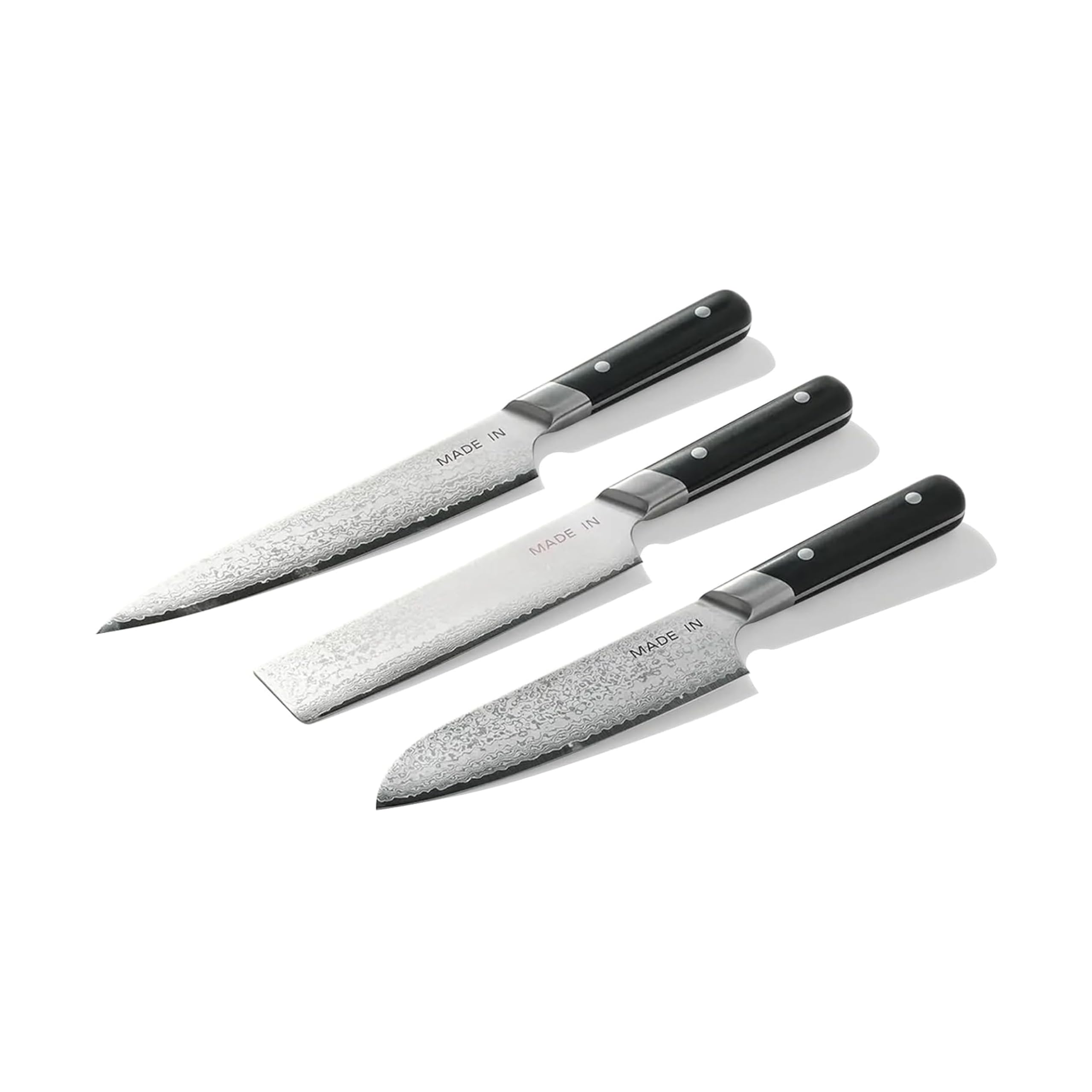 Made In Cookware 3-piece Japanese Damascus Steel Knife Set