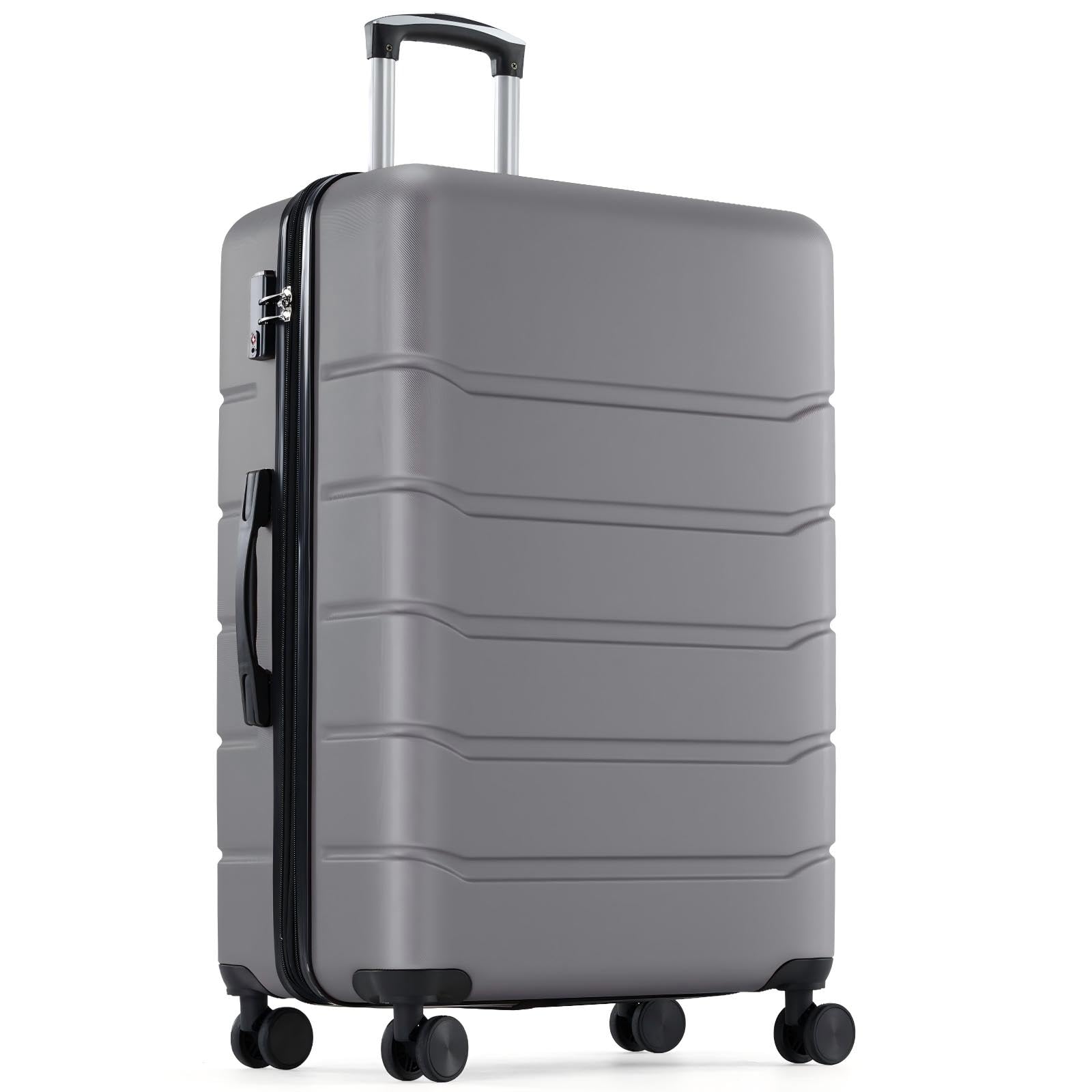 OLIXIS 28 Inch Luggage, Hardside Checked Suitcase with Spinner Wheels, Lightweight ABS Hard Shell Travel Luggage, TSA Approved Lock, Expandable Large Suitcase for Business &amp; Travel–Deep Grey