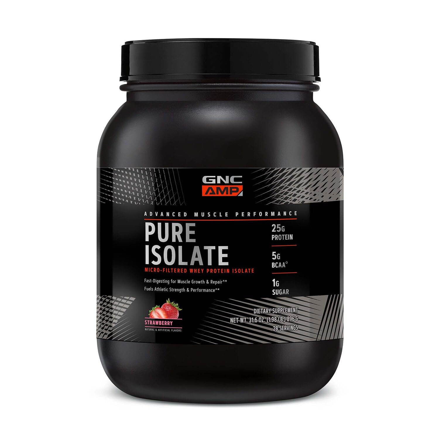 GNC AMP Pure Isolate Protein - Strawberry (28 Servings)