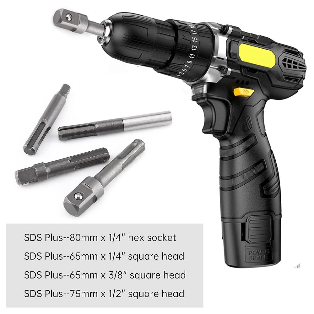 Set Adattatori Presa Da 1/4 A 3/8 E 1/2 Pollice - In Acciaio Cromo Per Avvitatori - Foto 5