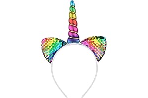 Unicorn Flower Crown Headband With Tail | Animal Ear Headband Costume Headwear