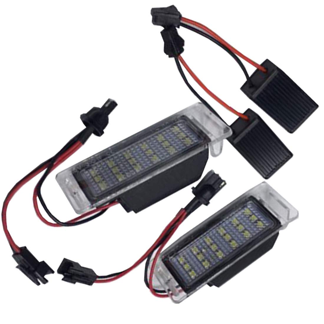 MuChangZi 2Pcs Car LED Number License Plate Lights 12V White SMD LED Bulb Kit for O/pel/Vauxhall Mokka Buick Encore 2012-16 C/hevrolet Equinox Impala Sonic SS