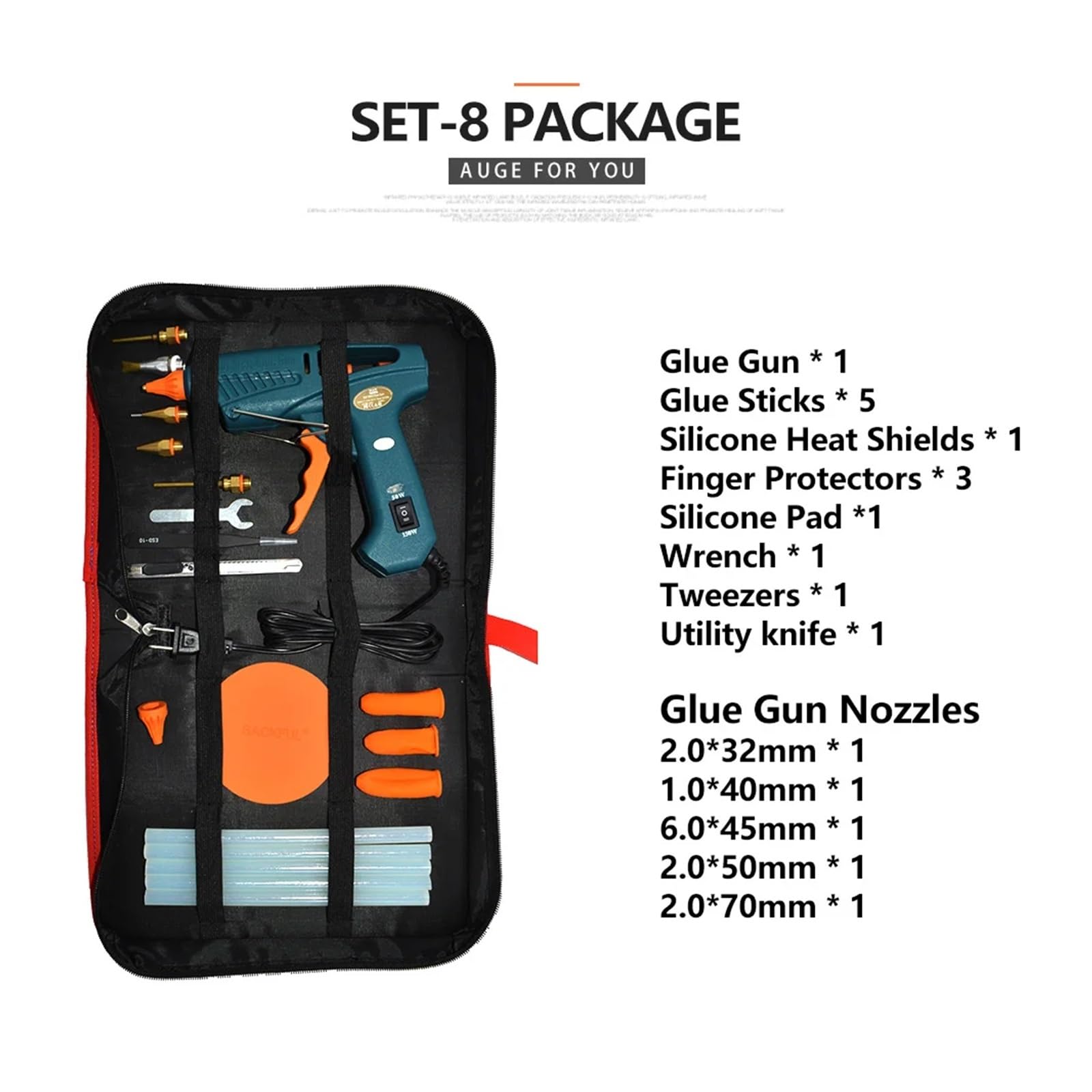Pistola per colla a caldo per lavori artigianali, Pistola for colla a caldo, KIT di strumenti 15 IN 1 Pistola in silicone, interruttore 50W/OFF/150W for riparazioni artigianali Uso fai da te Ugello in