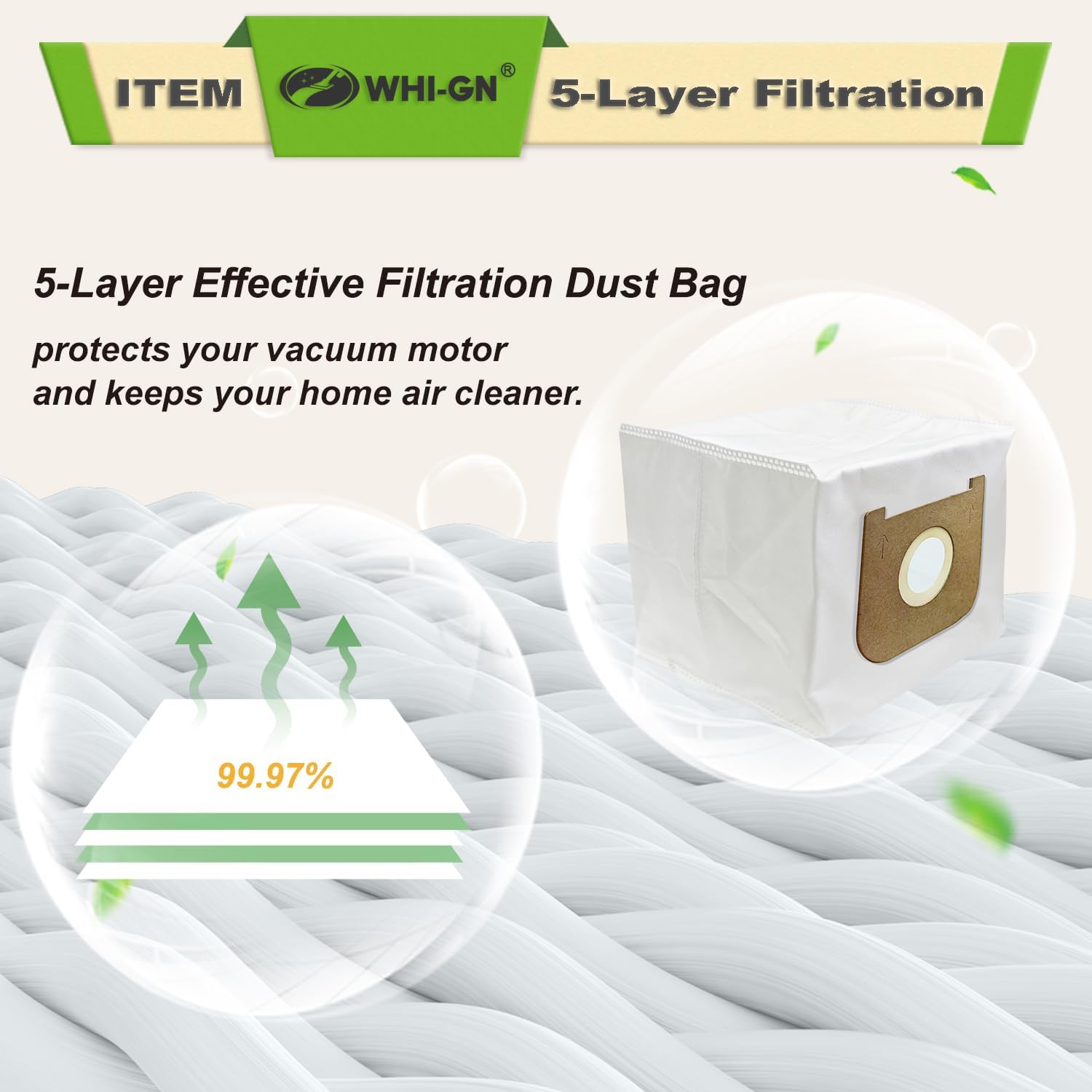 15 Pack Replacement Vacuum Bags for Prolux X8 series Backpack Vacuum Cleaners, HEPA Material