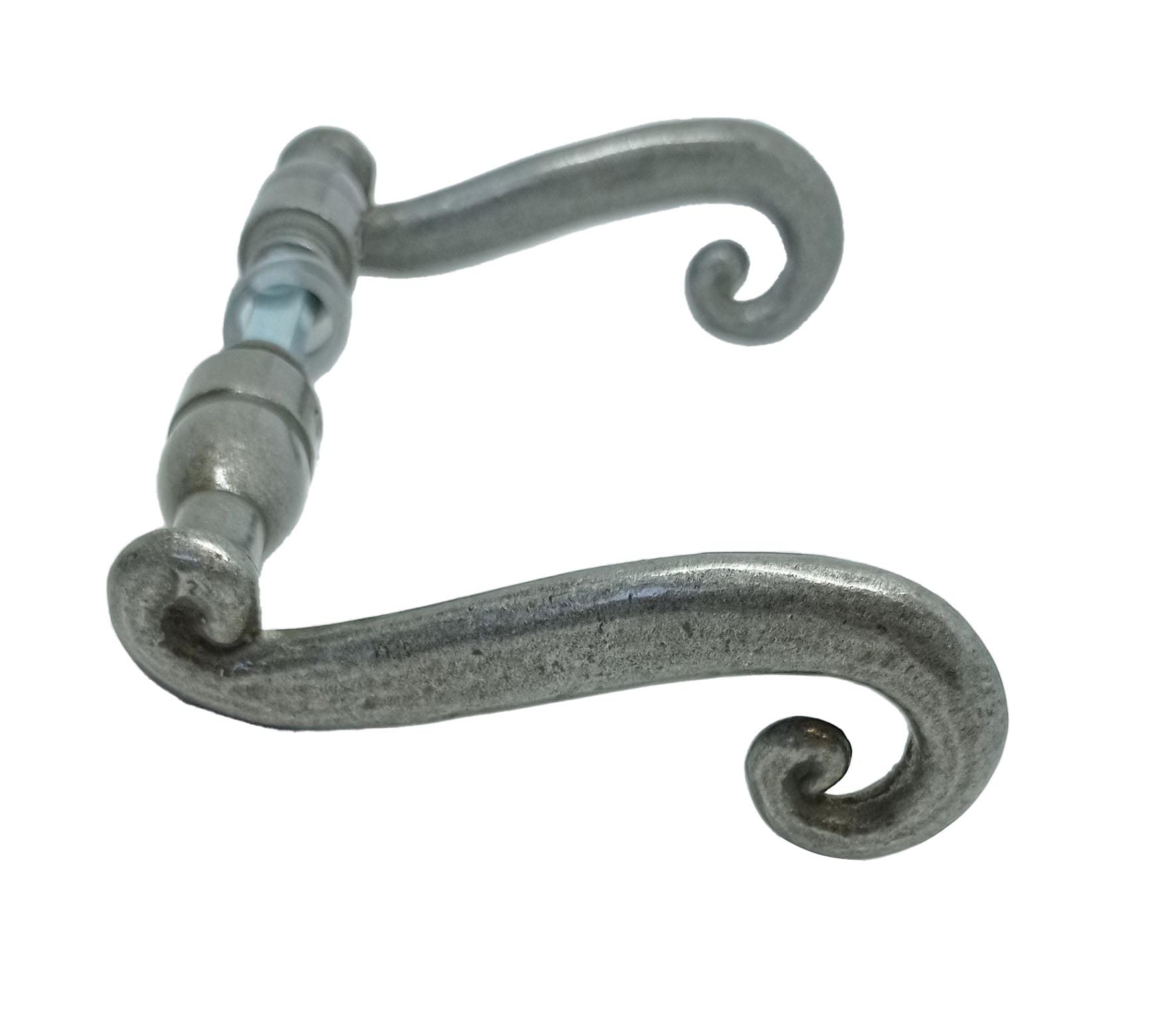 Béquille double fer forgé DT2000 COQ poignée de porte gris cémenté