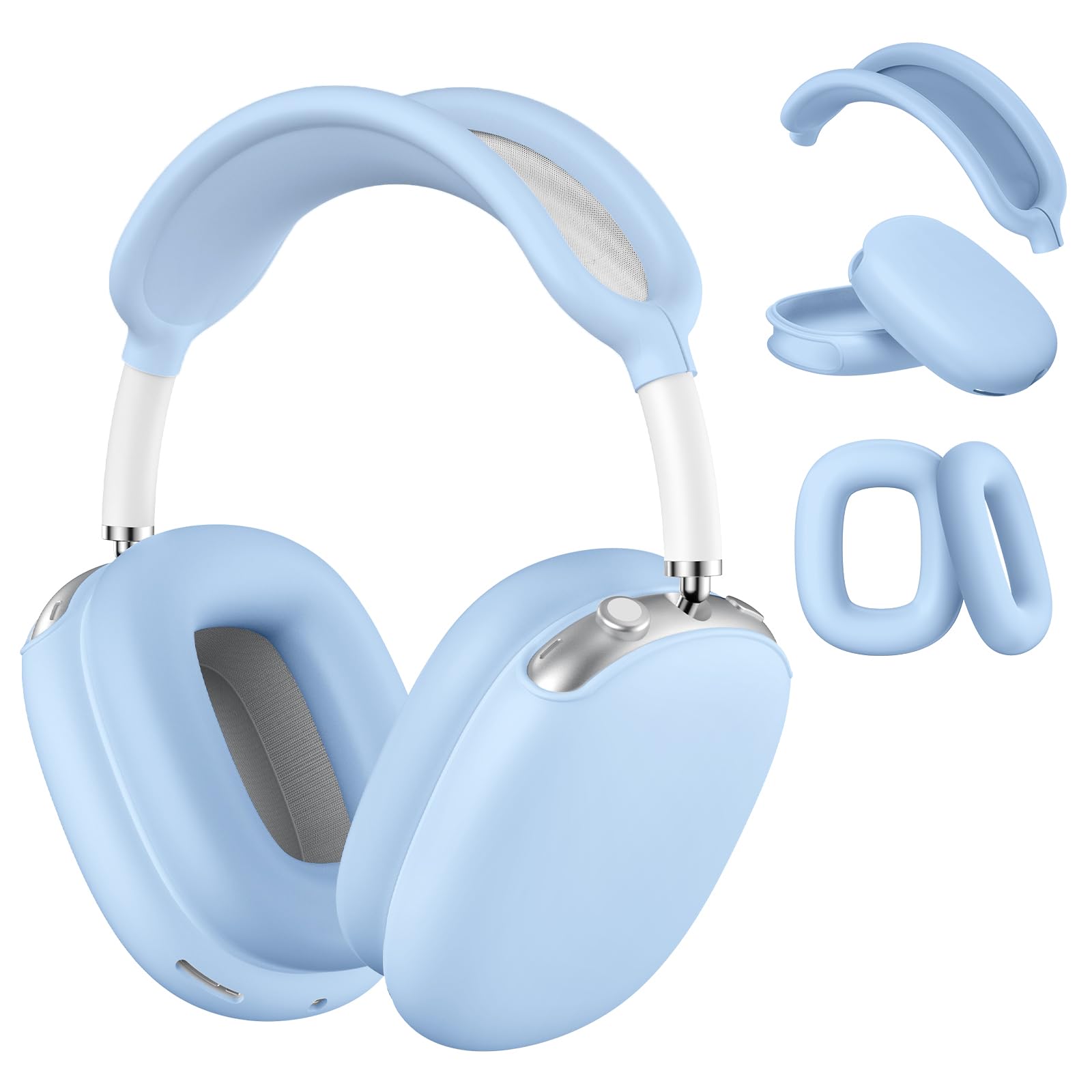 Youtec Silicone Protector for AirPods Max, Anti-Scratch Ear Pad & Headband Cover, Accessories for Apple AirPods Max, Light Blue