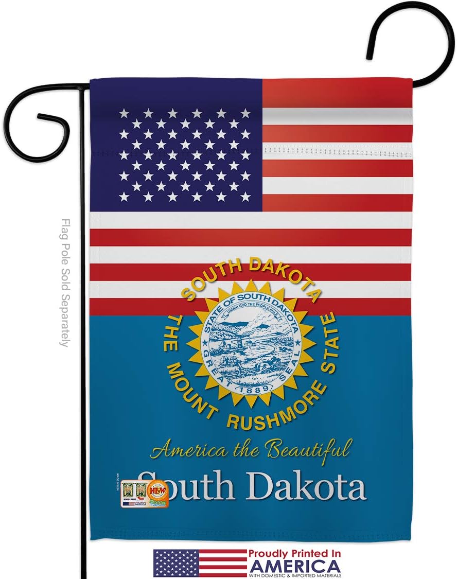 US South Dakota Garden House Flags Set Americana States USA American Territories Republic Country Particular Area Small Decorative Gift Yard Banner Made In 28 X 40