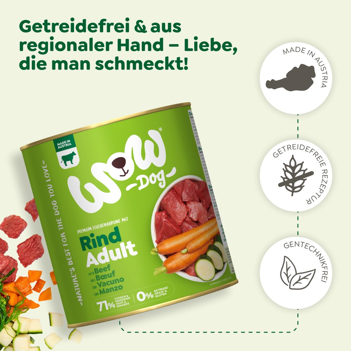 Wow Hundefutter nass Adult mit Rind