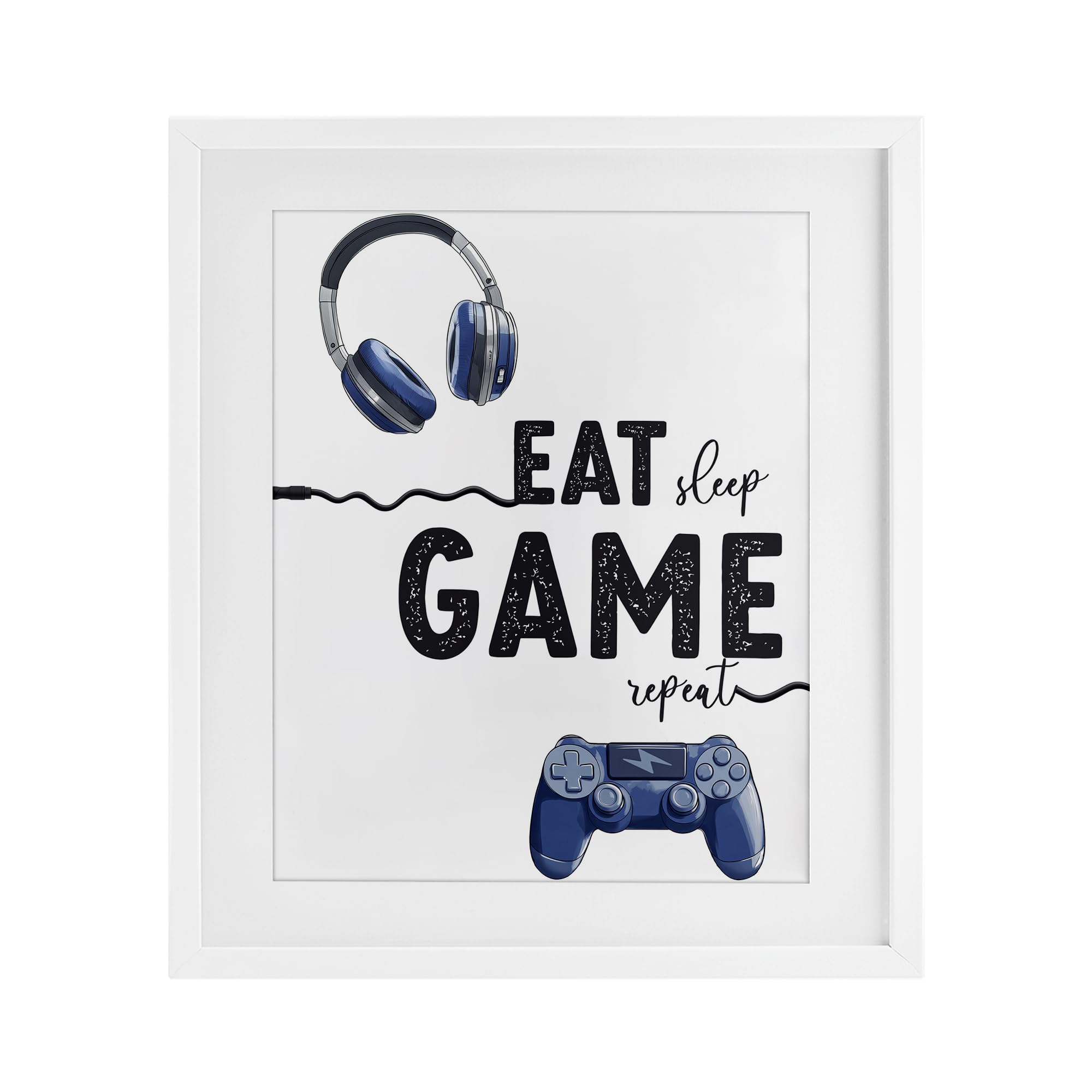 Impression encadrée Eat Sleep Game décoration murale chambre geek et salon moderne