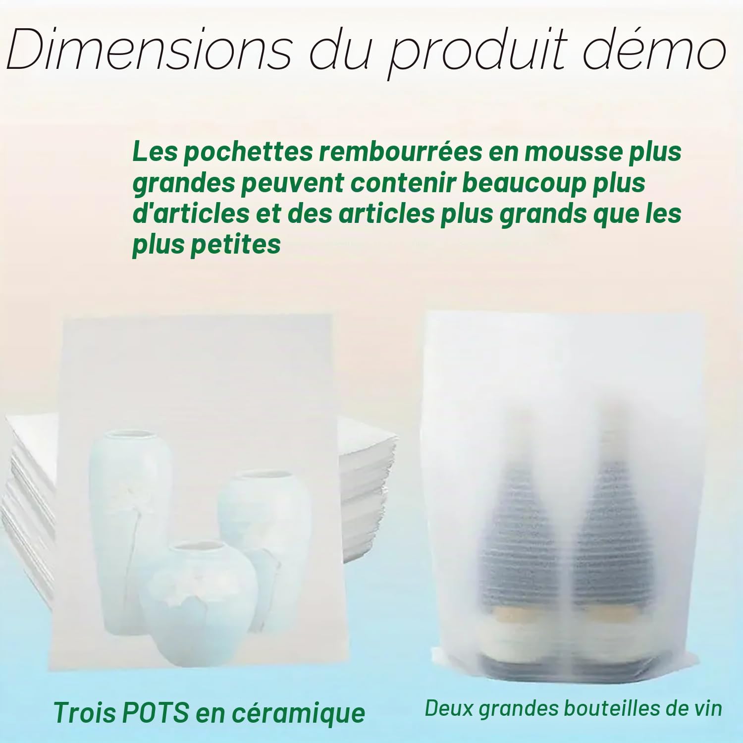 100 pièces feuilles de mousse de coussin, pochettes d'emballage en mousse mobile de 40 x 30 cm, fournitures de déménagement pour l'emballage et la boîte d'expédition pochettes d'emballage