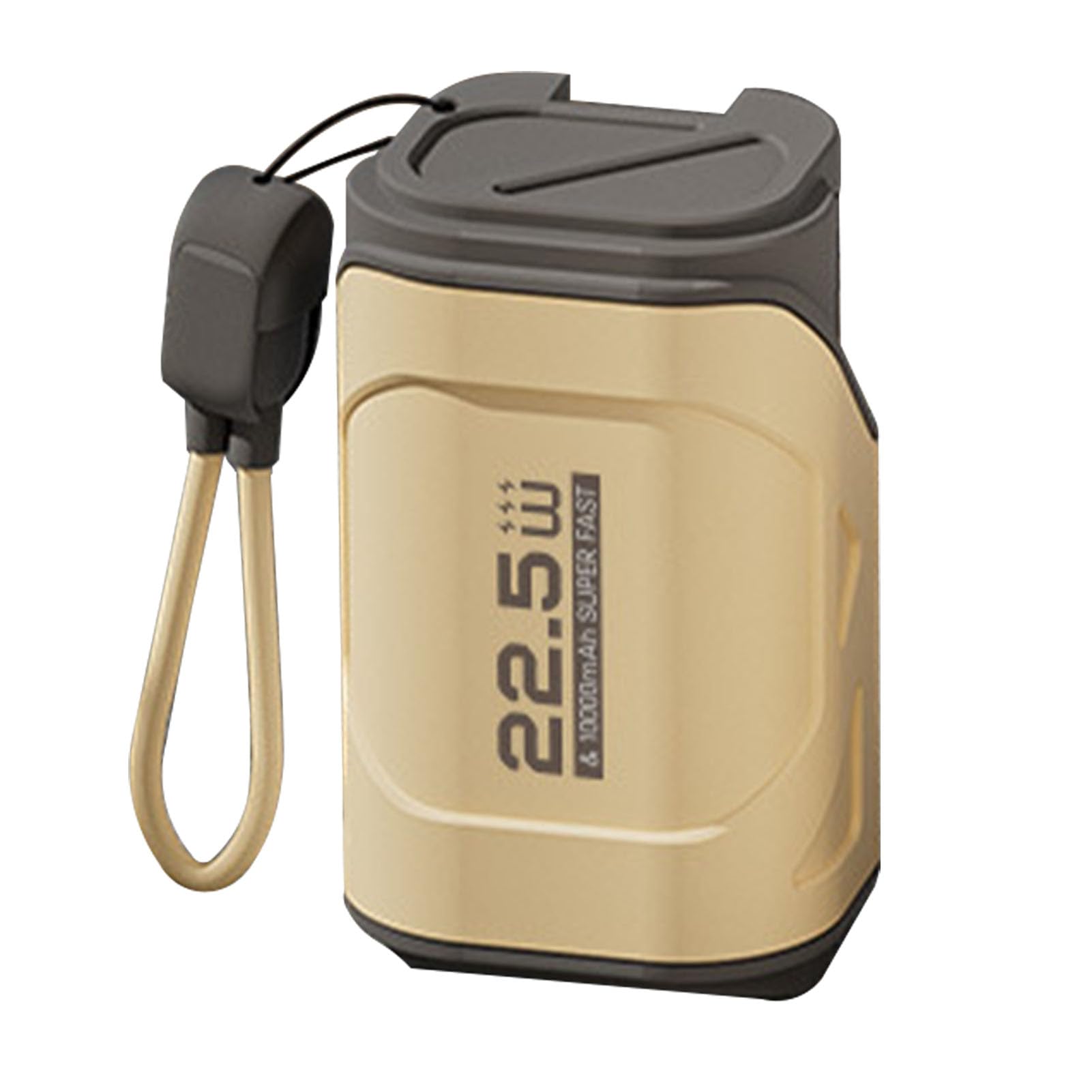 Power Bank da 10000 MAh con Presa a Muro CA e Cavo di Ricarica Portatile a Ricarica Rapida per Dispositivi IOS Batteria Esterna Compatta da Viaggio per L'uso OnTheGo (Giallo del deserto)
