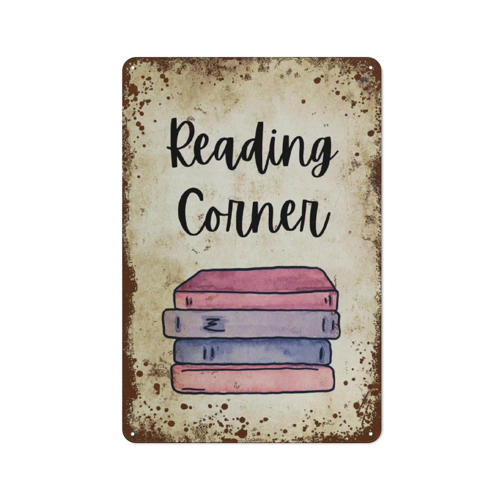 Kwqdozf Style-13 8X12 Inch Reading Corner Child's Room Decor, Watercolor Books ,Reading Nook