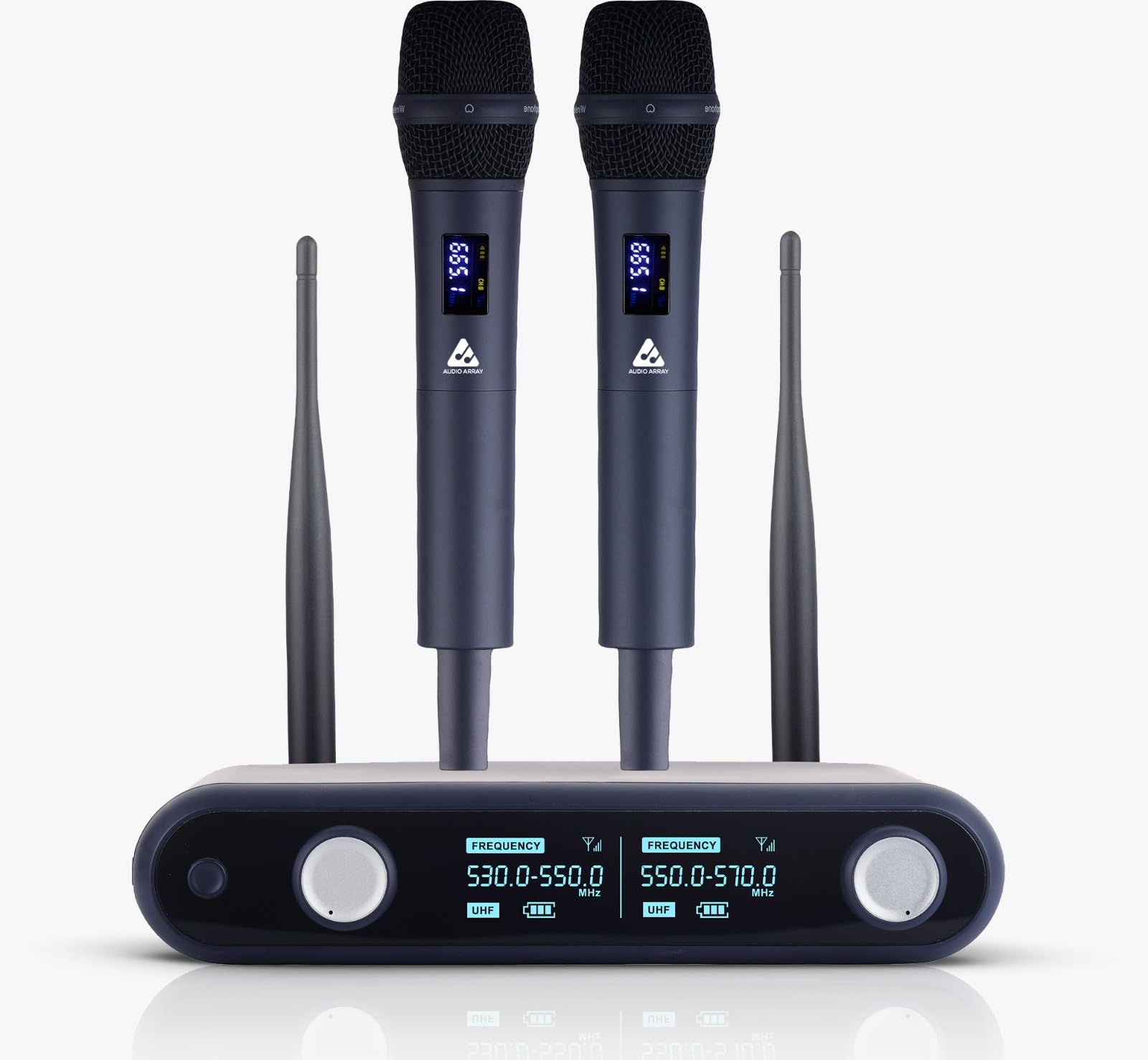 - AM-W36 UHF Dual Wireless Premium Metal Microphone with Charging | 2X XLR Outs & 1/4" Mix Out | 328ft/100M Range | Karaoke Singing, Wedding, Events | PA System, Amplifier, Mixer, Party Box