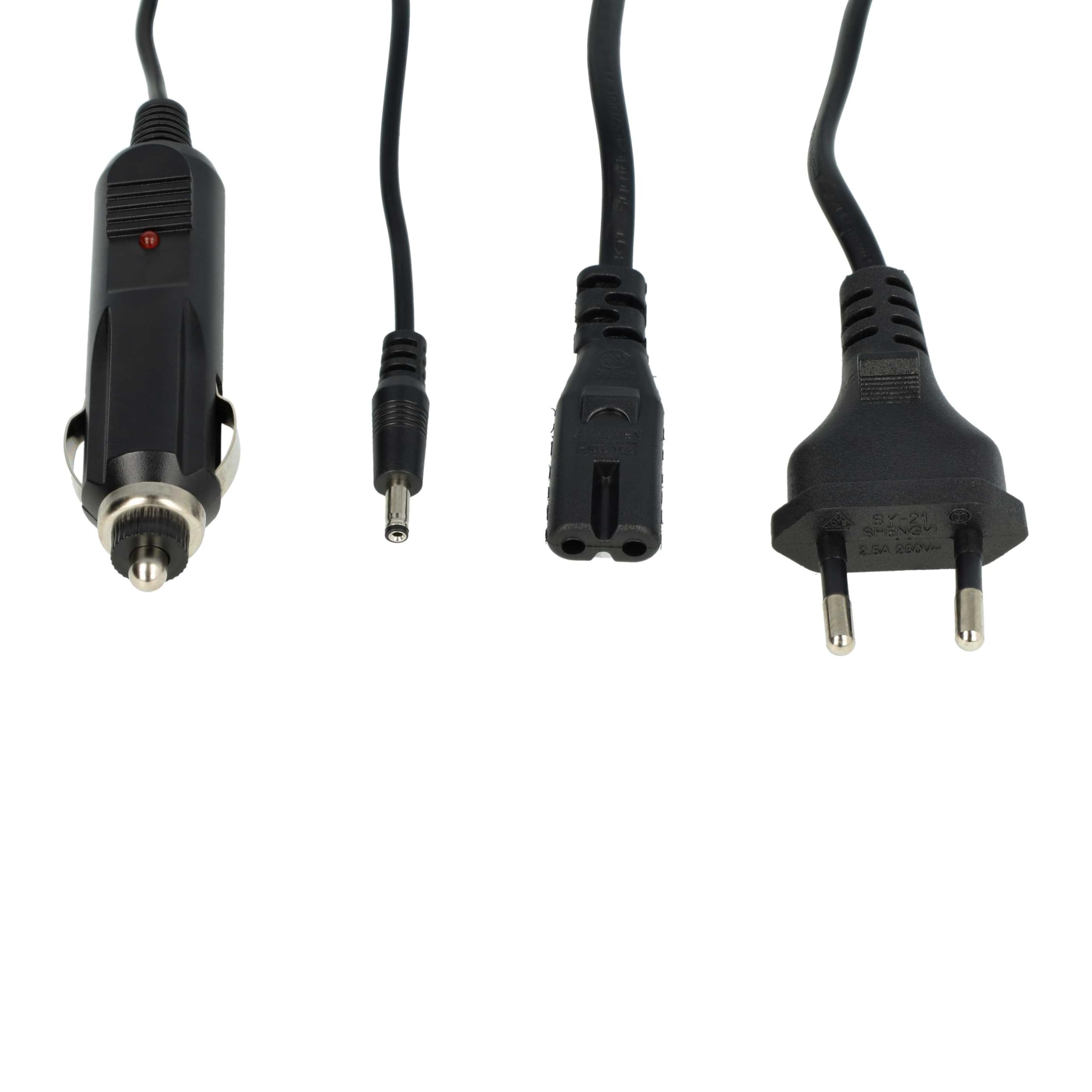vhbw caricatore compatibile con Canon Legria FS22, FS100, FS10, FS305, FS200, FS19, FS11, FS21, FS20 camera + cavo auto + LED