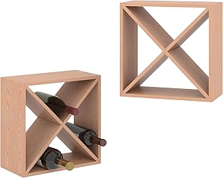 JAXPETY Stackable Wine Rack 48 Bottle Liquor Display Storage Cube Free Standing Floor Wine Cabinet for Cellar & Kitchen