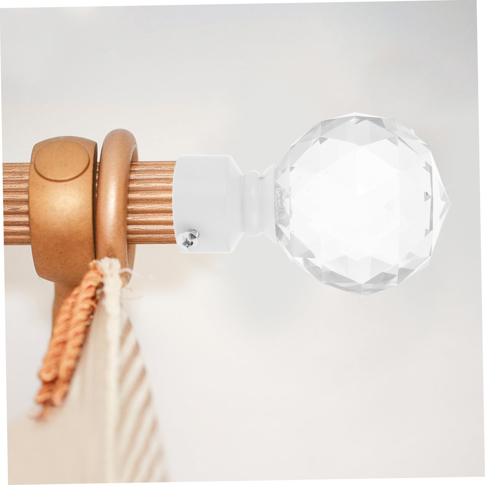 Embouts Décoratifs 2pcs pour Tringle à Rideaux en Métal et Cristal Blanc Finition Élégante pour Décoration de Fenêtre pour Salon et Salle à Manger