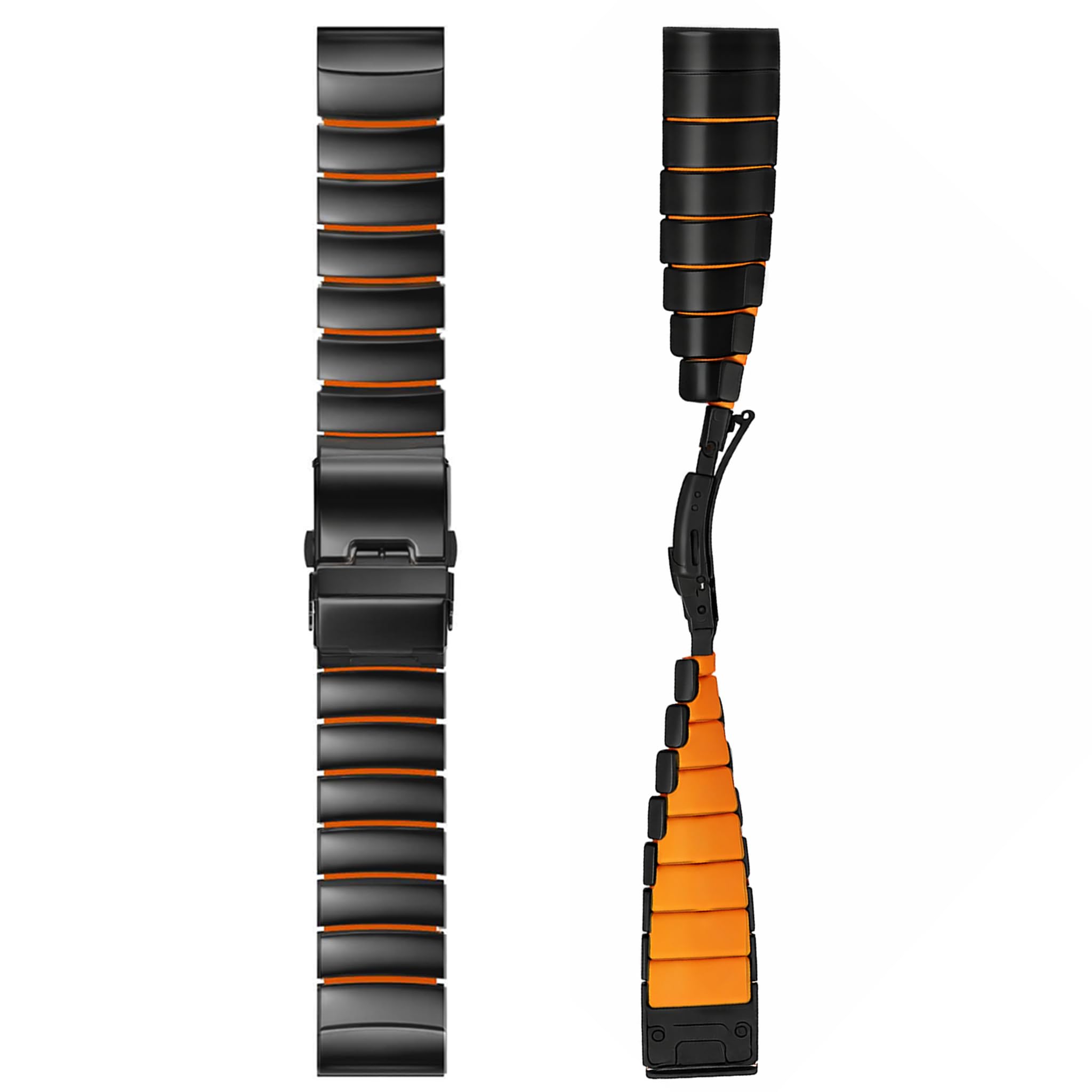 YOOSIDE Bracelet de montre léger en silicone titane 22 mm pour Garmin Fenix 8/epix Pro 47 mm, bracelet double couche avec fermoir à rabat pour Approach S70 47 mm/Fenix 7/6/5