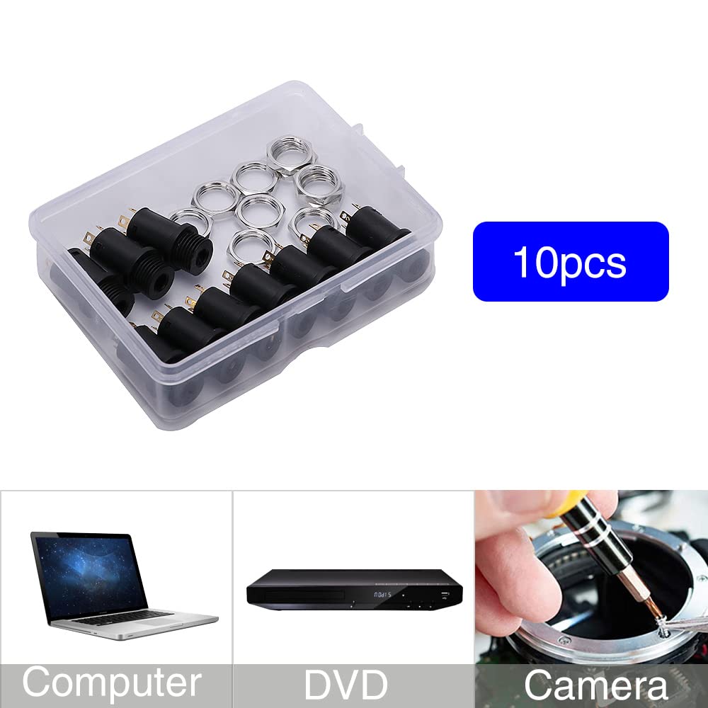 Topteng 1 x Mini 3,5 millimetri vite di bloccaggio stereo Jack Plug placcato oro 3,7 millimetri adatto per Sennheiser
