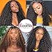 Eooma HD Transparent Lace Front Wigs Human Hair with Baby Hair 180% Density 18 Inch Brazilian Curly Lace Closure Human Hair Wigs for Black Women Natural Black Color