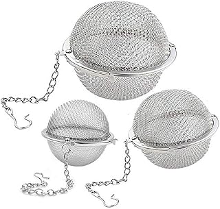 Lot de 3 boules à thé en acier inoxydable de qualité supérieure avec infuseur à thé – 3 pièces de tailles différentes