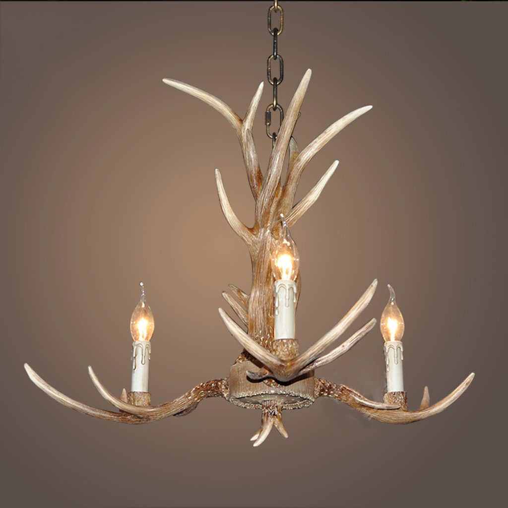 SYAXVOM & Perfect ** - Antlers Chandeliers Hotel Villa Chimney Bedroom Home American Retro Restaurant Creative Living Room