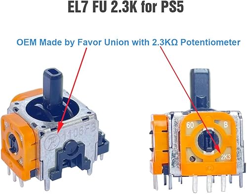 Miniatura 2 de ElecGear Palanca de mando de repuesto y PCB Drift Fix para controladores, palancas de sensor de controlador analógico para PS5, PS4, Xbox, Xbox