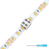 Vista 1 de Paquete de 10 conectores LED de cinta a cinta sin soldadura, bloques de terminales de tornillo de apriete, conector de 2 pines de 8mm