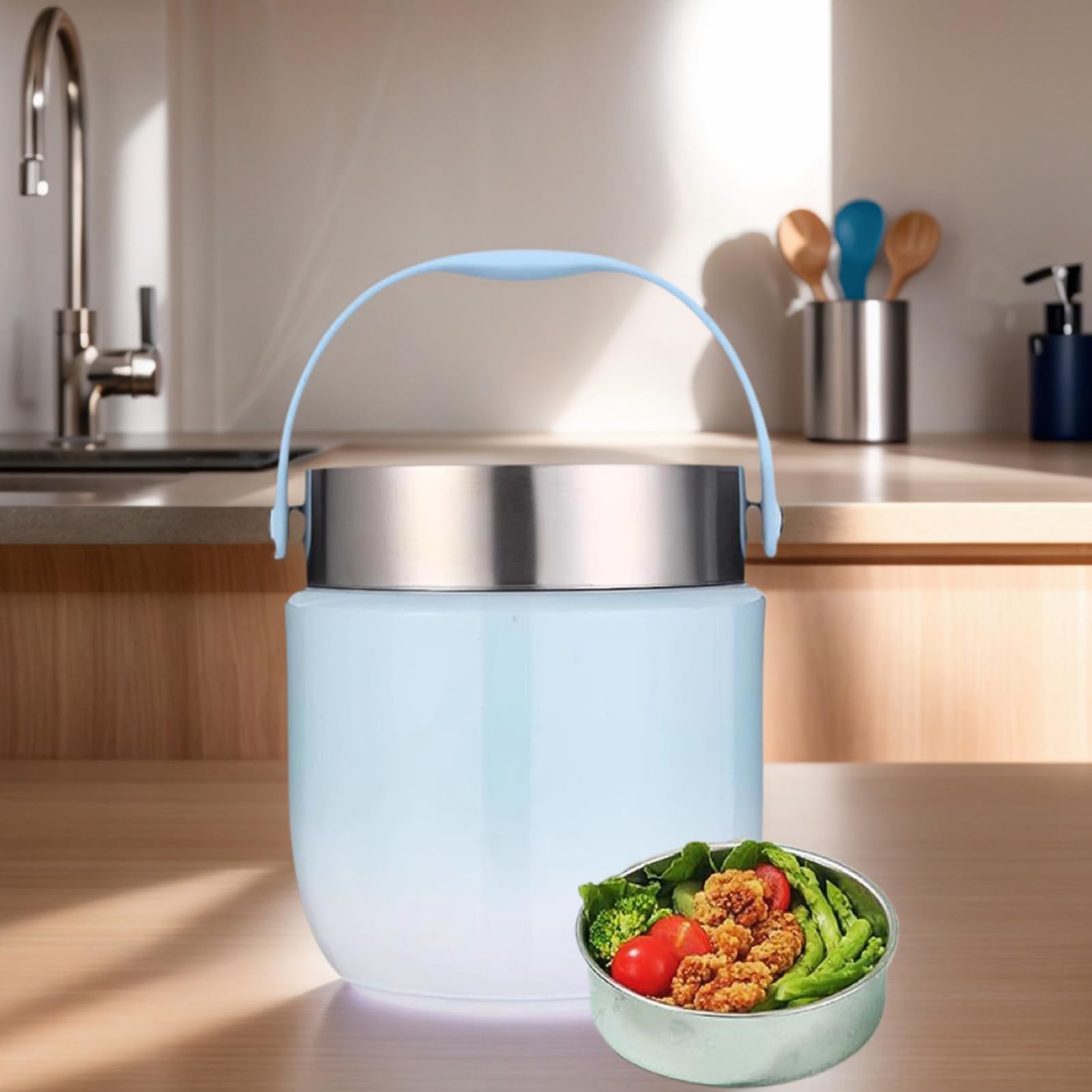 Contenitori Isolati Per Alimenti Termico 1200ml Antigoccia | Contenitore Alimenti Caldi Per Scuola, Ufficio, Lavoro, Viaggi, Spiaggia, Campeggio e Picnic
