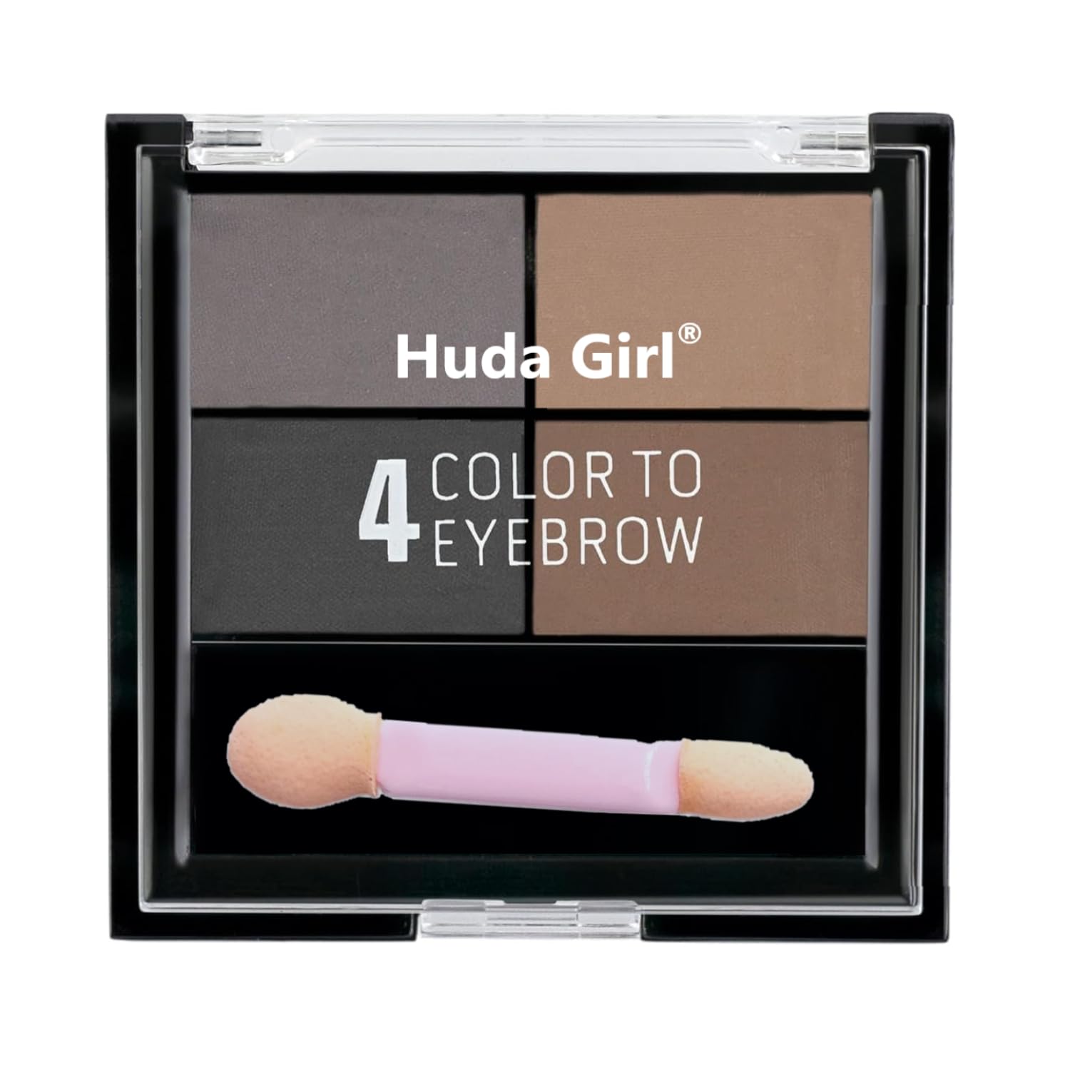 HUDA GIRL Eyebrow Palette for Women with Eyebrow Brush, Long Lasting & Waterproof Eyebrow Filler, Blendable Colors in 4 Shades, Eye Brow Palette and Brush Set for Women and Girls
