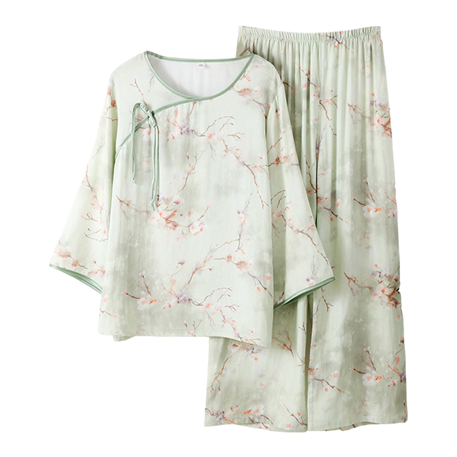 Generisch Pyjama Damen Schlafanzug Hausanzug Zweiteilig Langarm Winter | Kürbis Motiv Geister Druck Thematisches Muster Knopfoberteil Lockere Passform Pyjamaparty Feierlichkeit Outfit