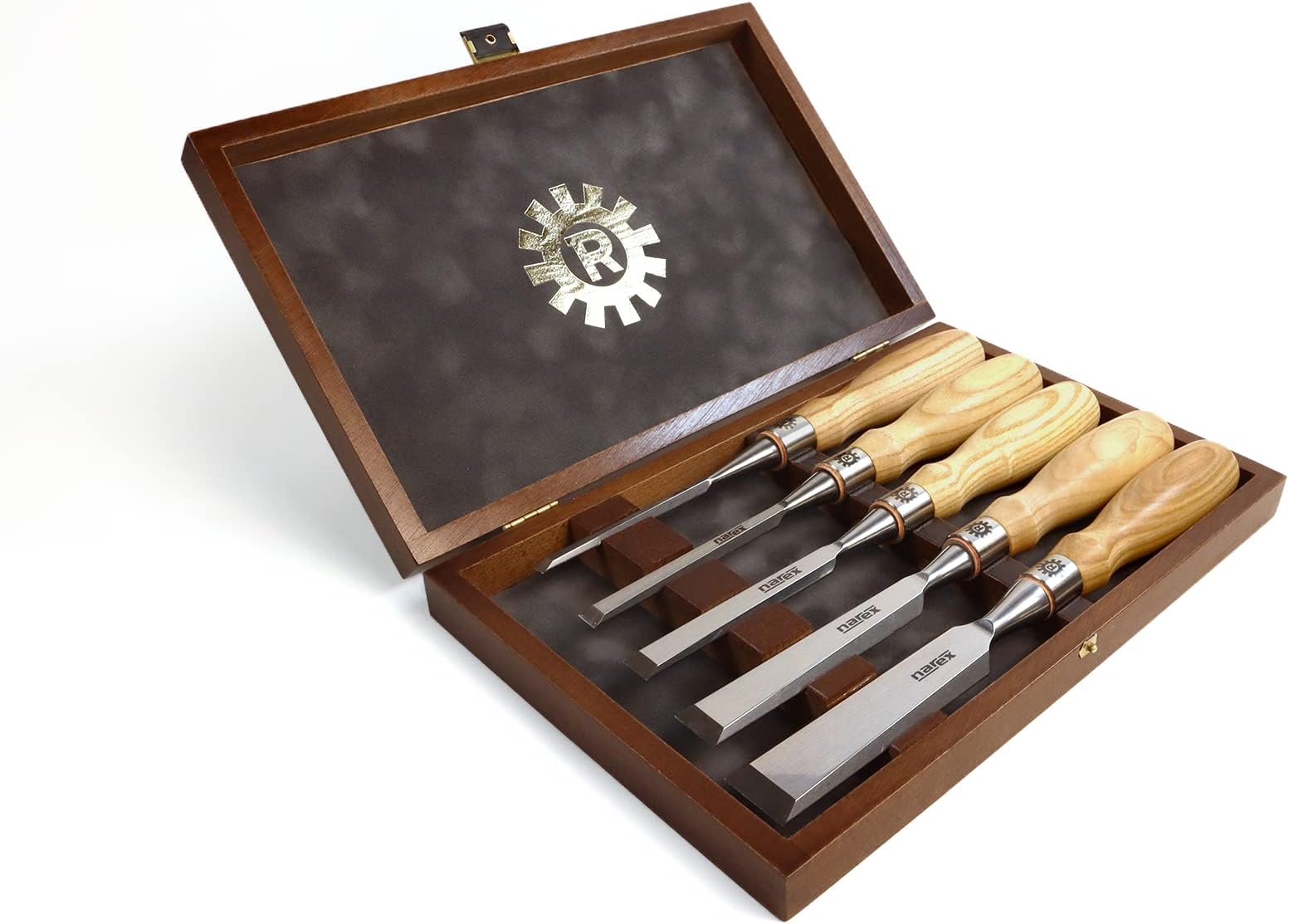 Narex Premium Bevel Edge Chisel Set with Stained Hornbeam Wood Waxed