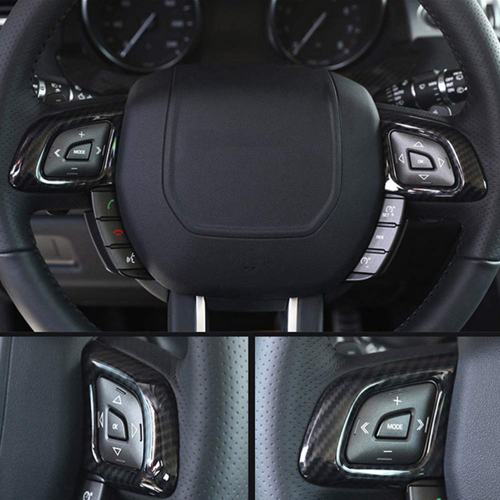 Copripulsante Volante In Fibra Di Carbonio Per Land Rover Evoque 2012-2017 - Accessorio Interni Auto - Foto 4
