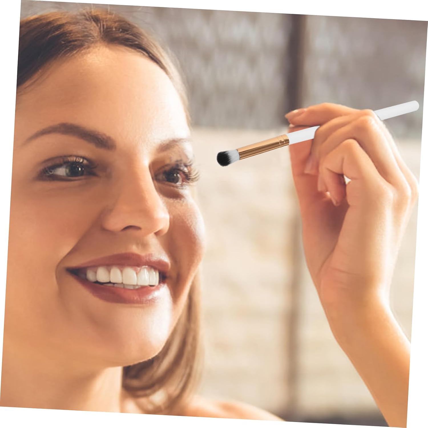 White Wood Eyeshadow Brush Set 10 Piece for Women