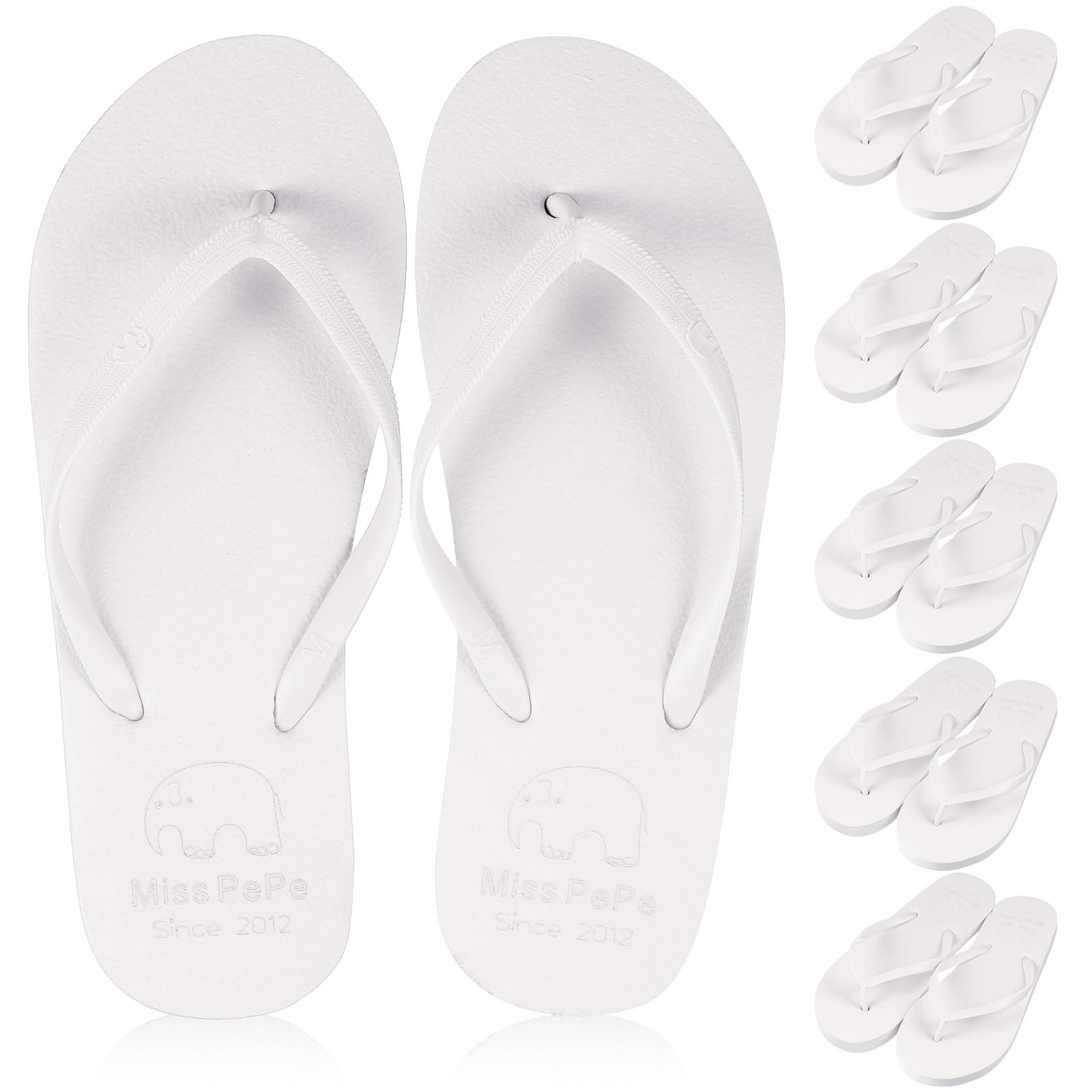 SATINIOR6 Pairs Flip Flops Bulk for Weddings Guest Hotel Spa Slippers Shower Shoes Reception Guest Slippers Men Women for Wedding Pool Beach Party